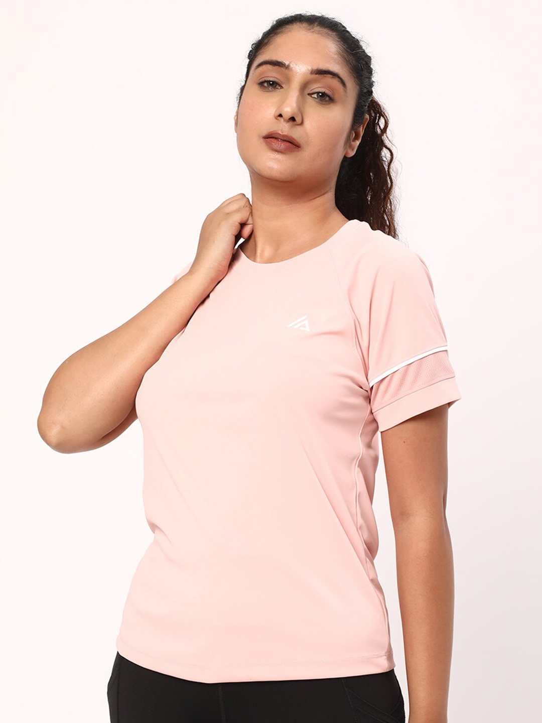 

R&B Round Neck Sports T-Shirt, Pink