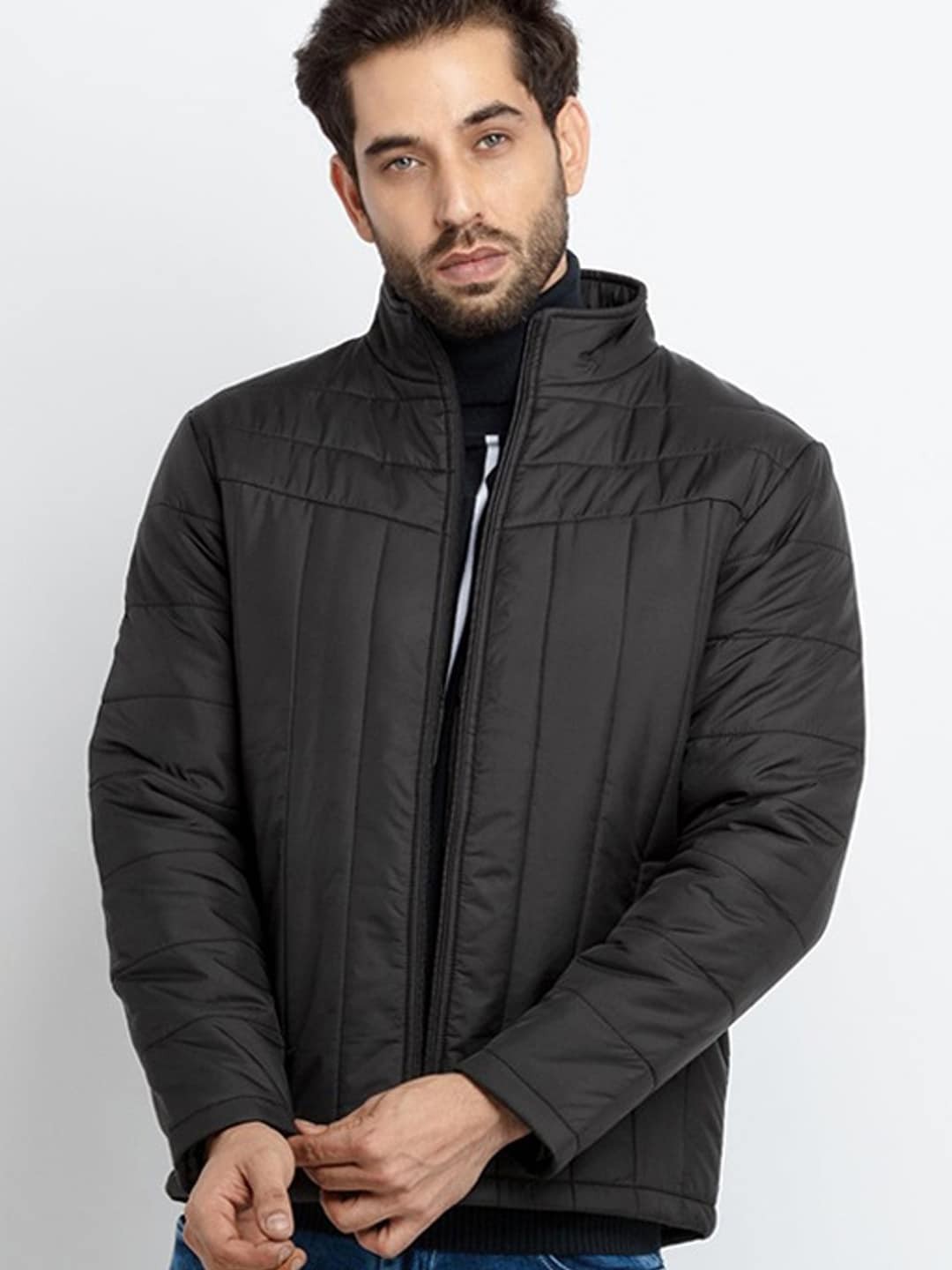 

9ty3ree Stand Collar Insulator Puffer Jacket, Black
