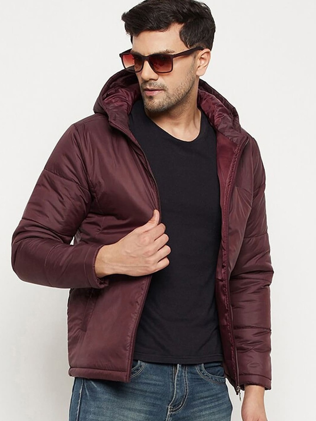 9ty3ree Hooded Insulator Padded Jacket, Maroon