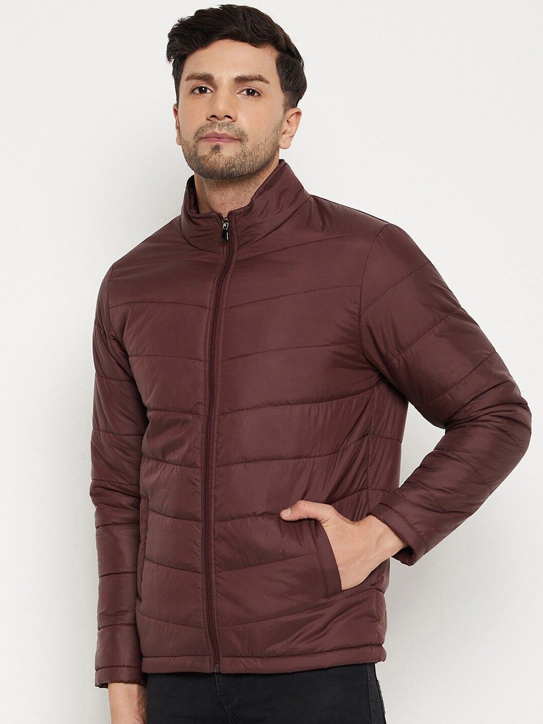

9ty3ree Mock Collar Insulator Outdoor Padded Jacket, Maroon