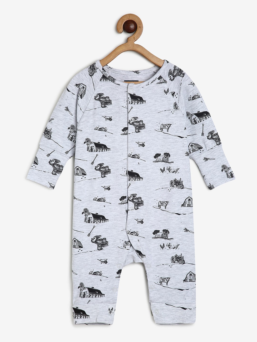 

BAESD Infants Printed Rompers, Grey