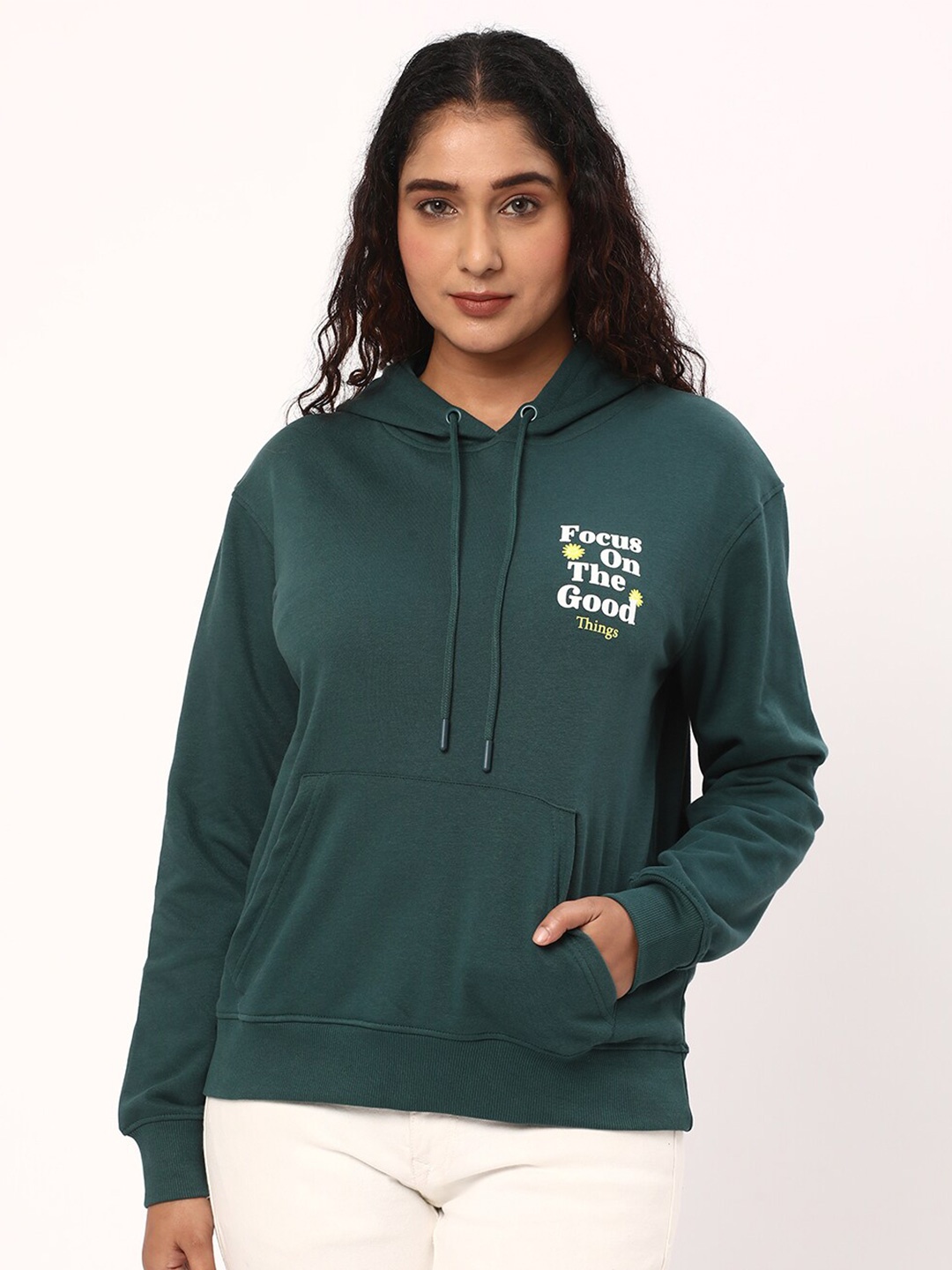 

R&B Hooded Cotton Sweatshirt, Green