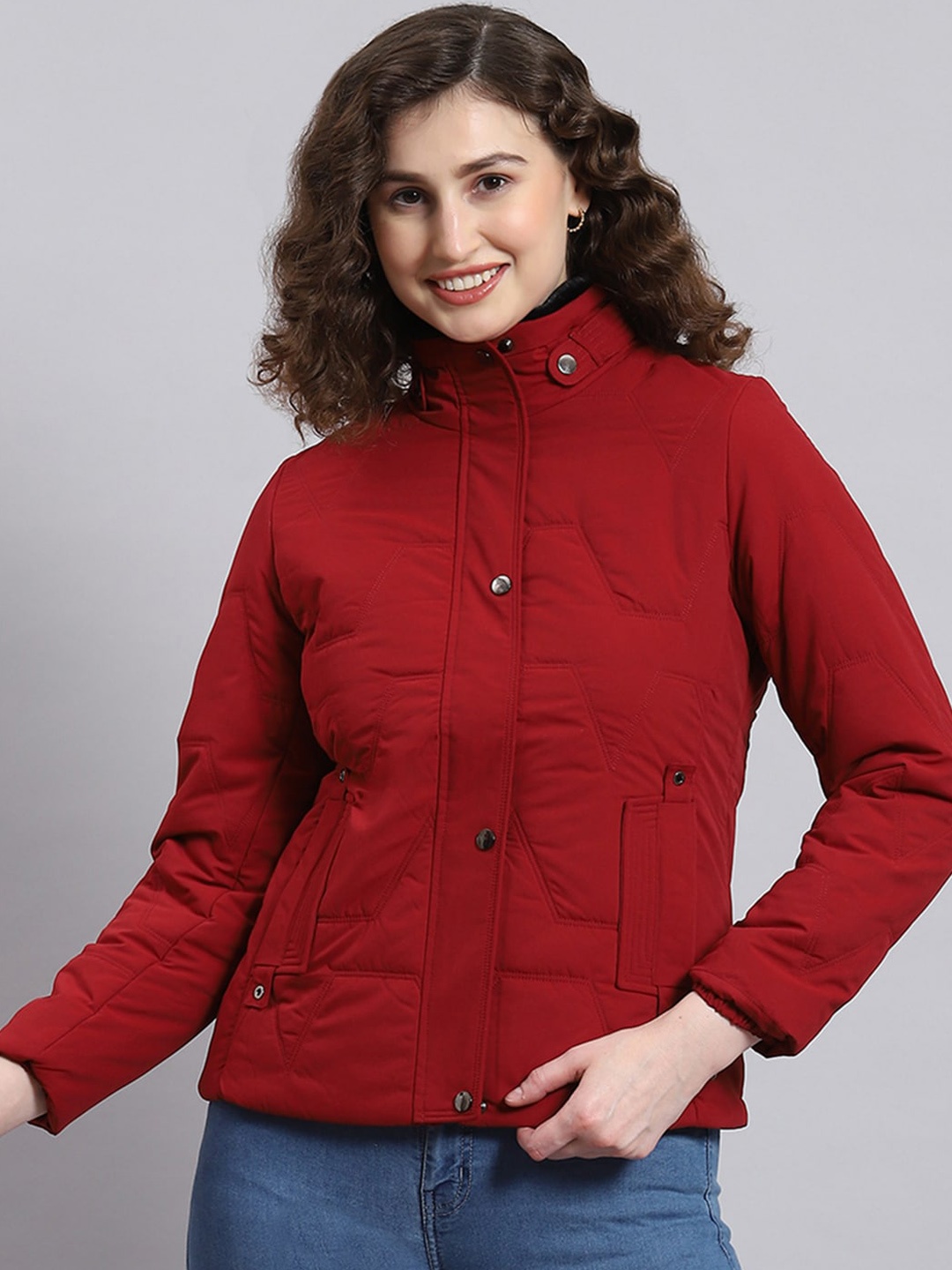 

Monte Carlo Mock Collar Lightweight Padded Jacket, Maroon