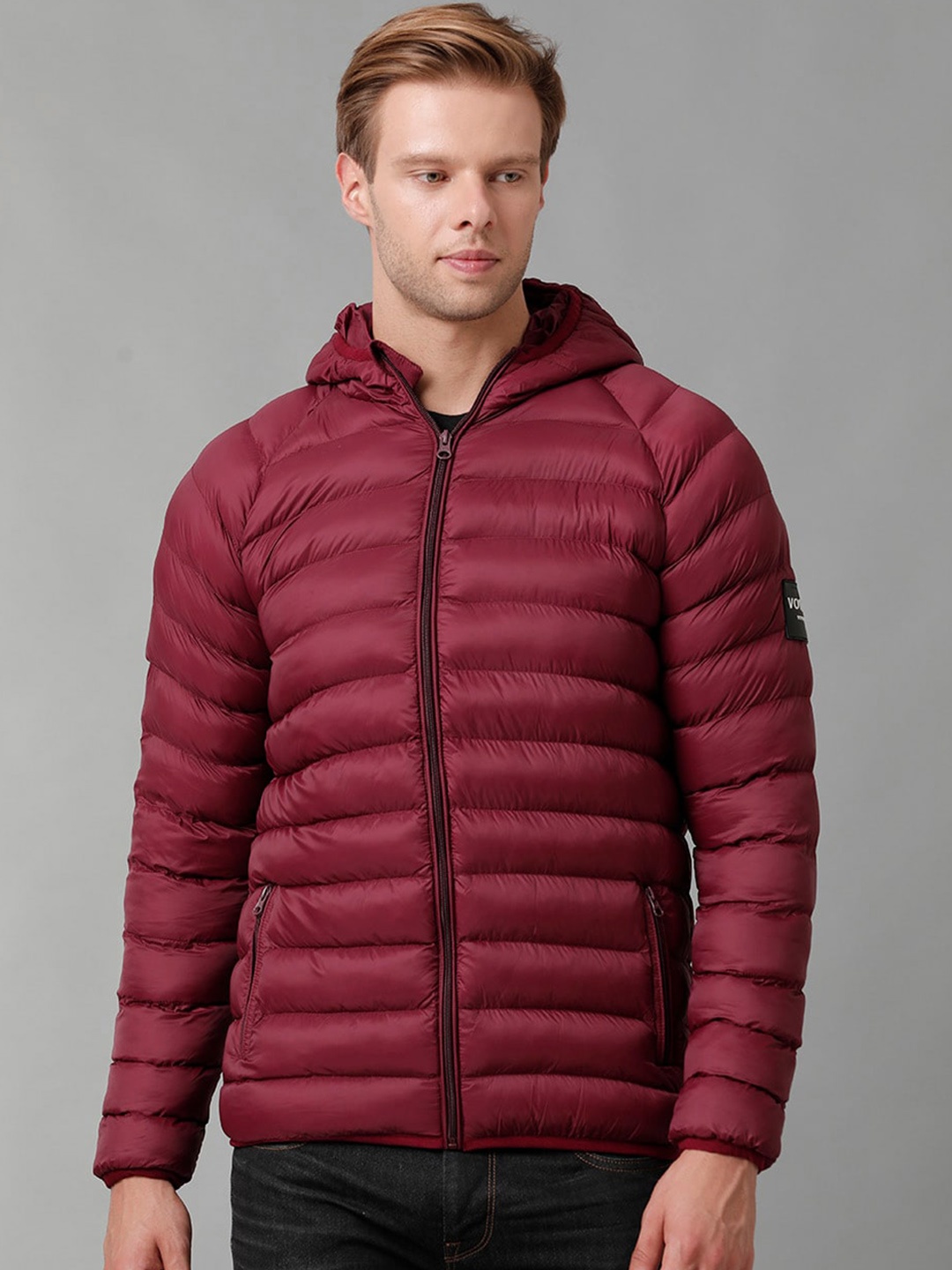 

Voi Jeans Hooded Lightweight Puffer Jacket, Maroon
