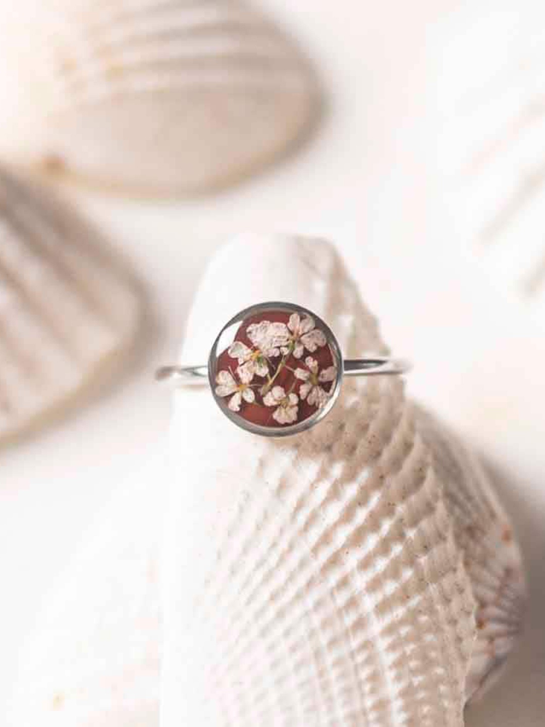 

LEAFYAFFAIR Silver-Plated Adjustable Finger Ring