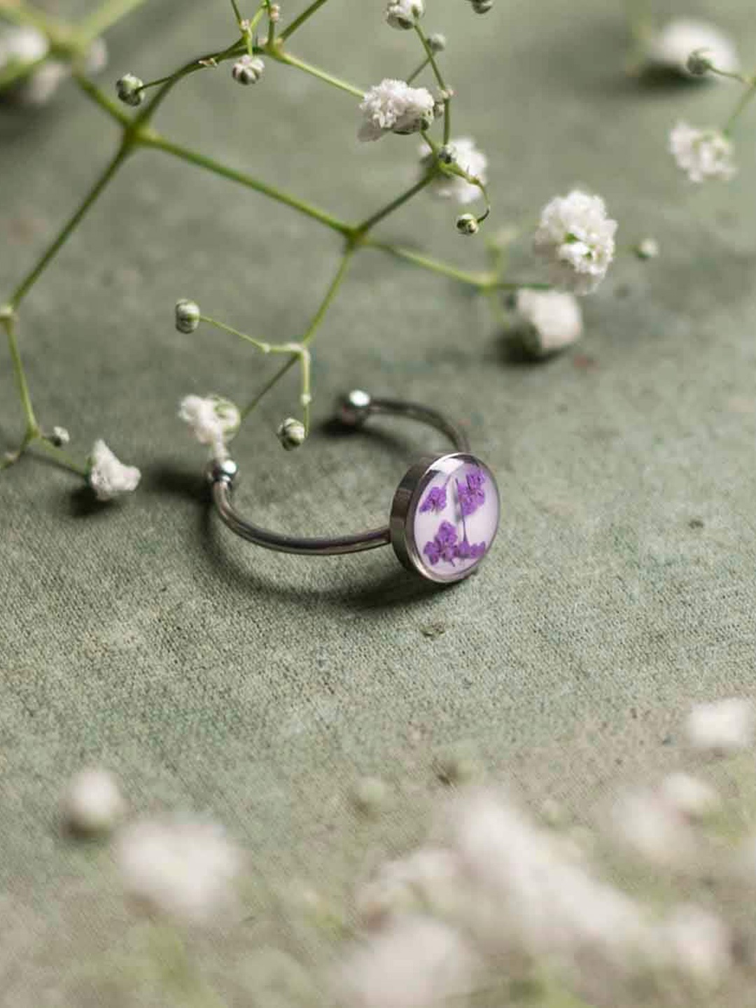 

LEAFYAFFAIR Silver-Plated Adjustable Finger Ring