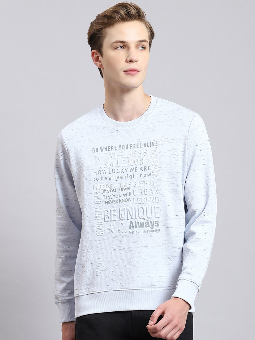 

Monte Carlo Typography Printed Cotton Sweatshirt, Blue