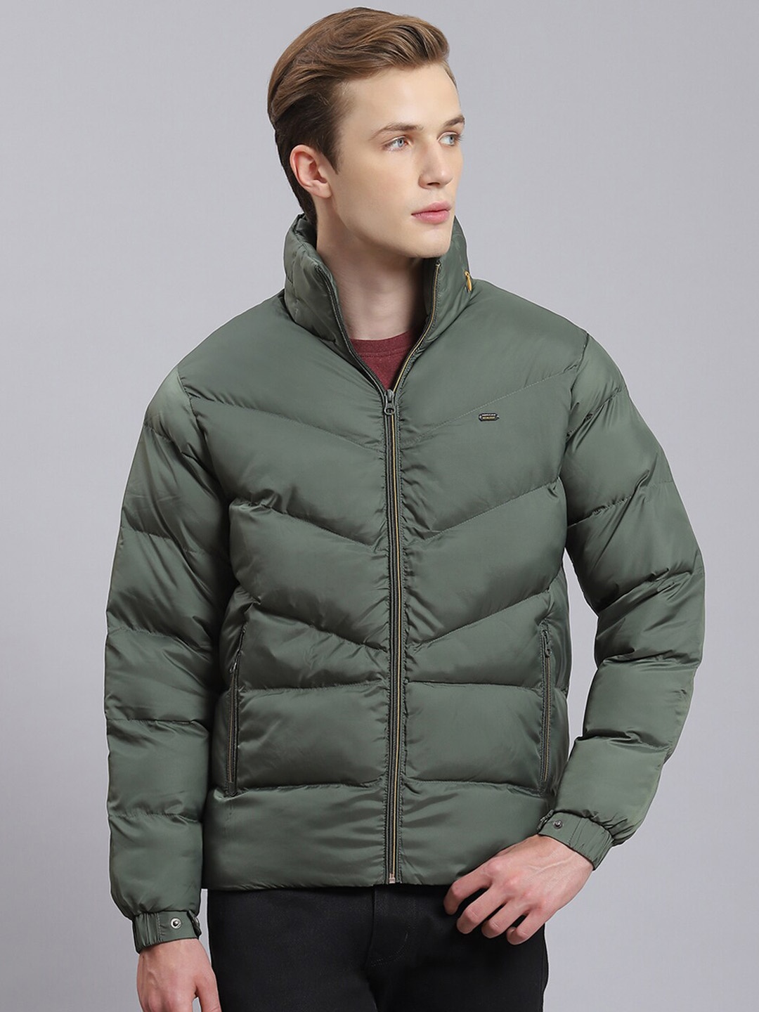 

Monte Carlo Mock Collar Lightweight Puffer Jacket, Green