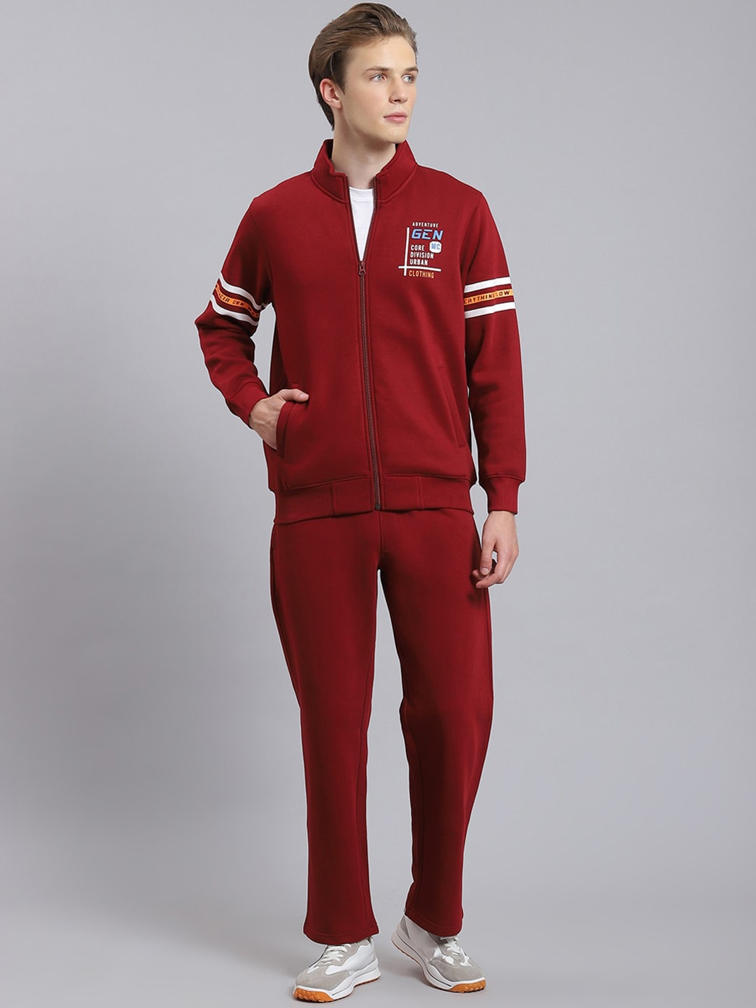 

Monte Carlo Mock Collar Mid-Rise Tracksuits, Maroon