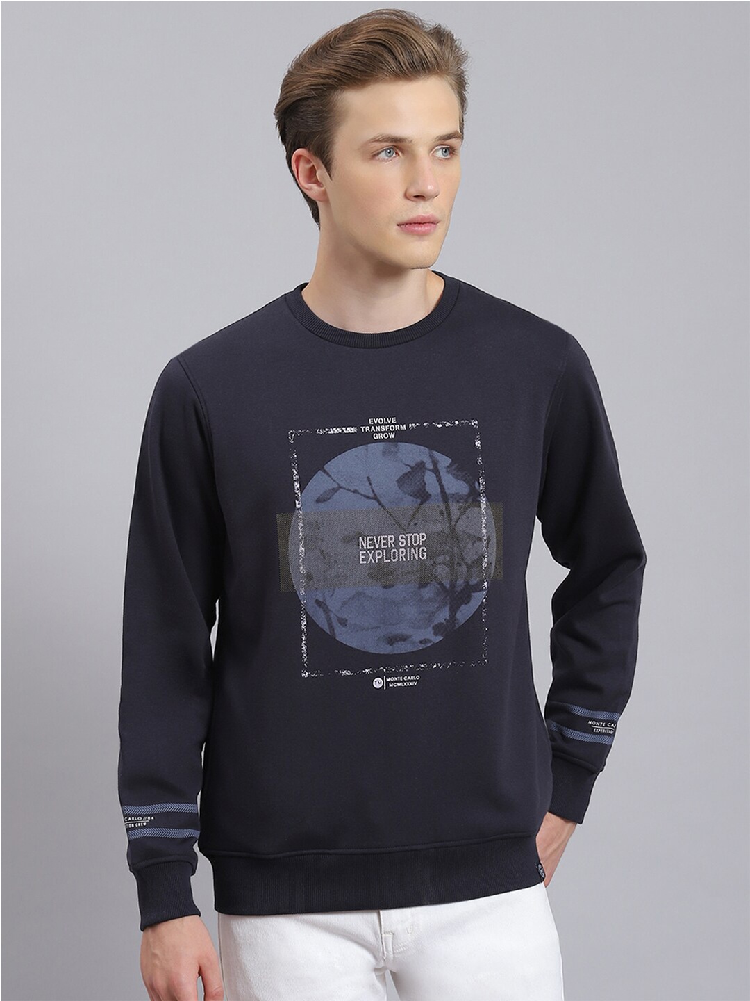 

Monte Carlo Graphic Printed Pullover Sweatshirt, Navy blue
