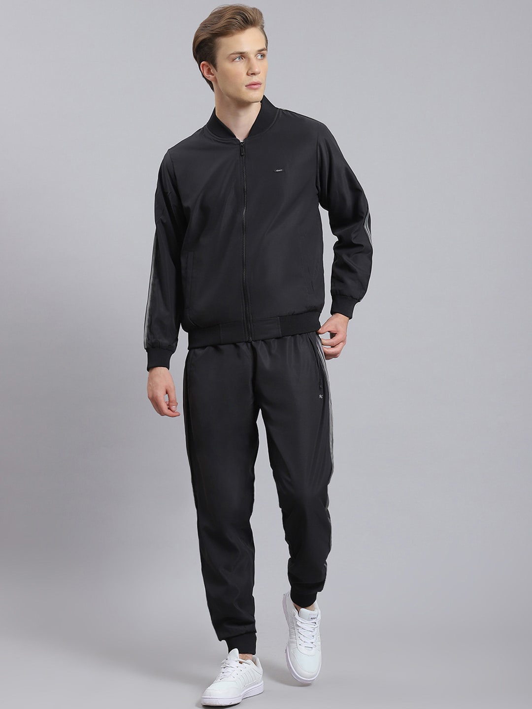 

Monte Carlo Mock Collar Long Sleeves Tracksuits, Black