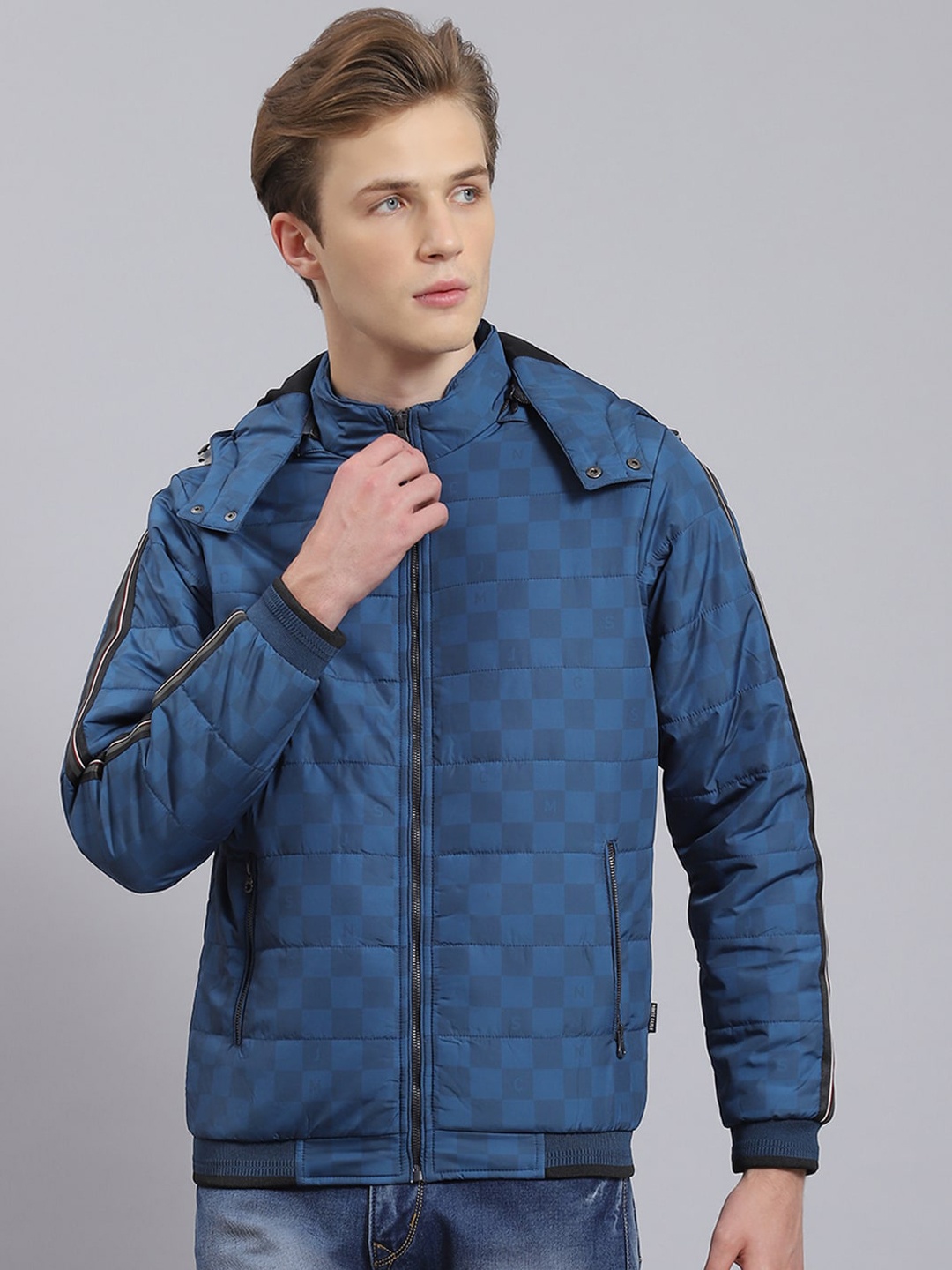 

Monte Carlo Geometric Printed Lightweight Padded Jacket, Blue