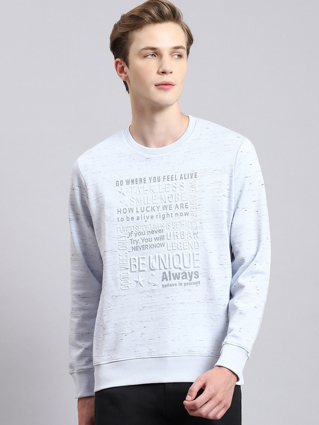 

Monte Carlo Typography Printed Cotton Sweatshirt, Blue