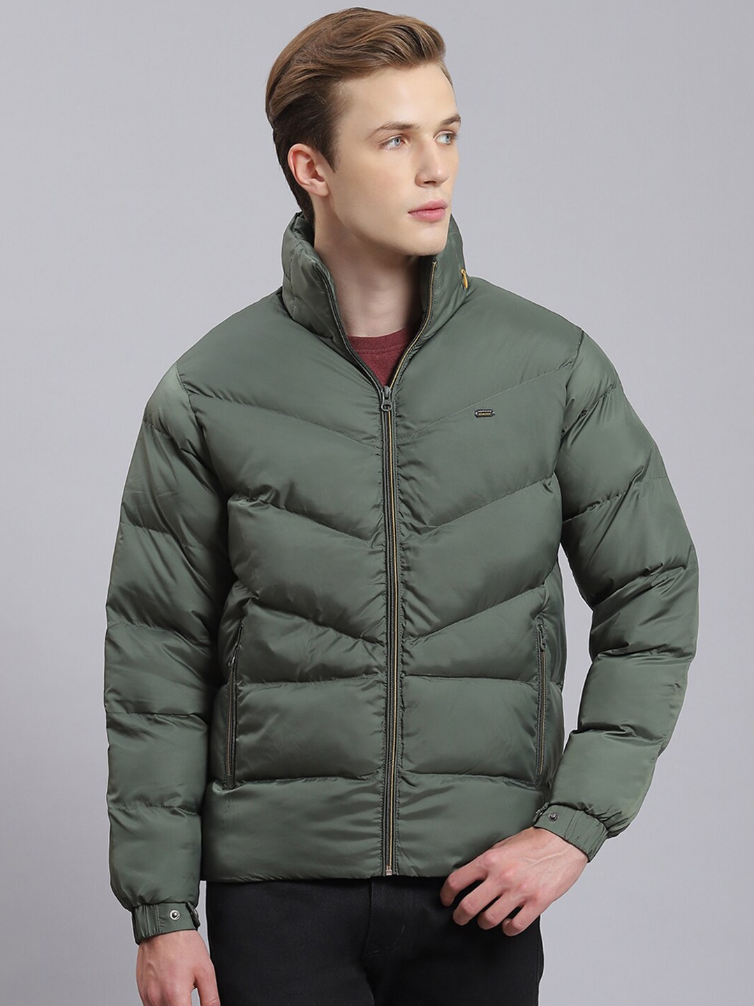 

Monte Carlo Lightweight Mock Collar Puffer Jacket, Green