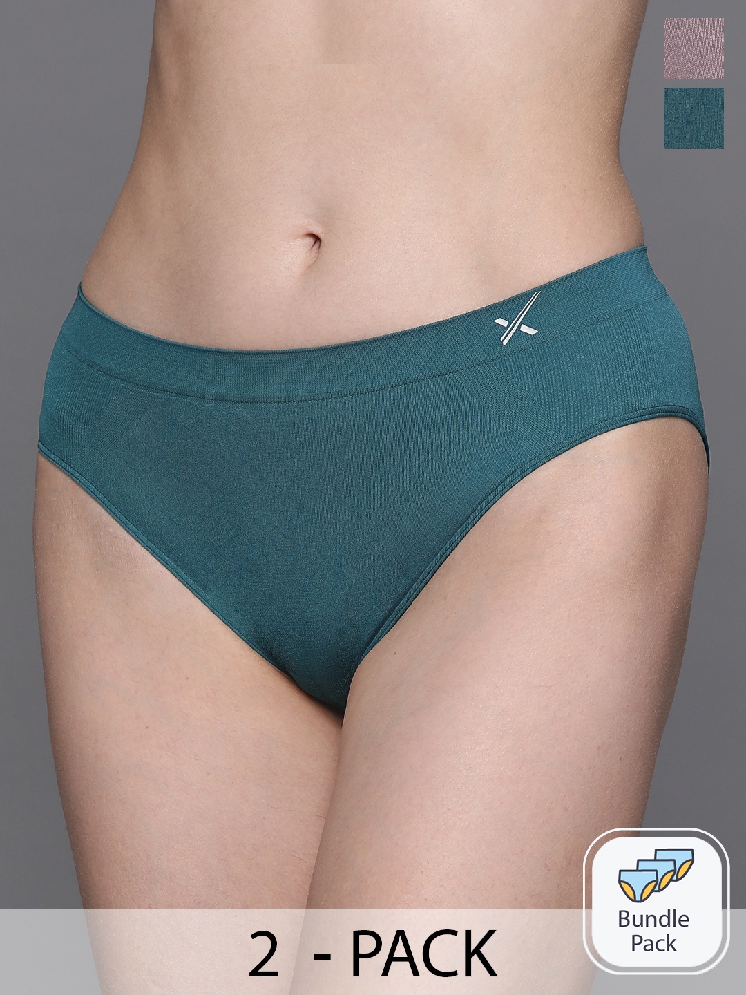 

HRX by Hrithik Roshan Women Pack Of 2 Assorted Anti Microbial Seamless Briefs, Pink