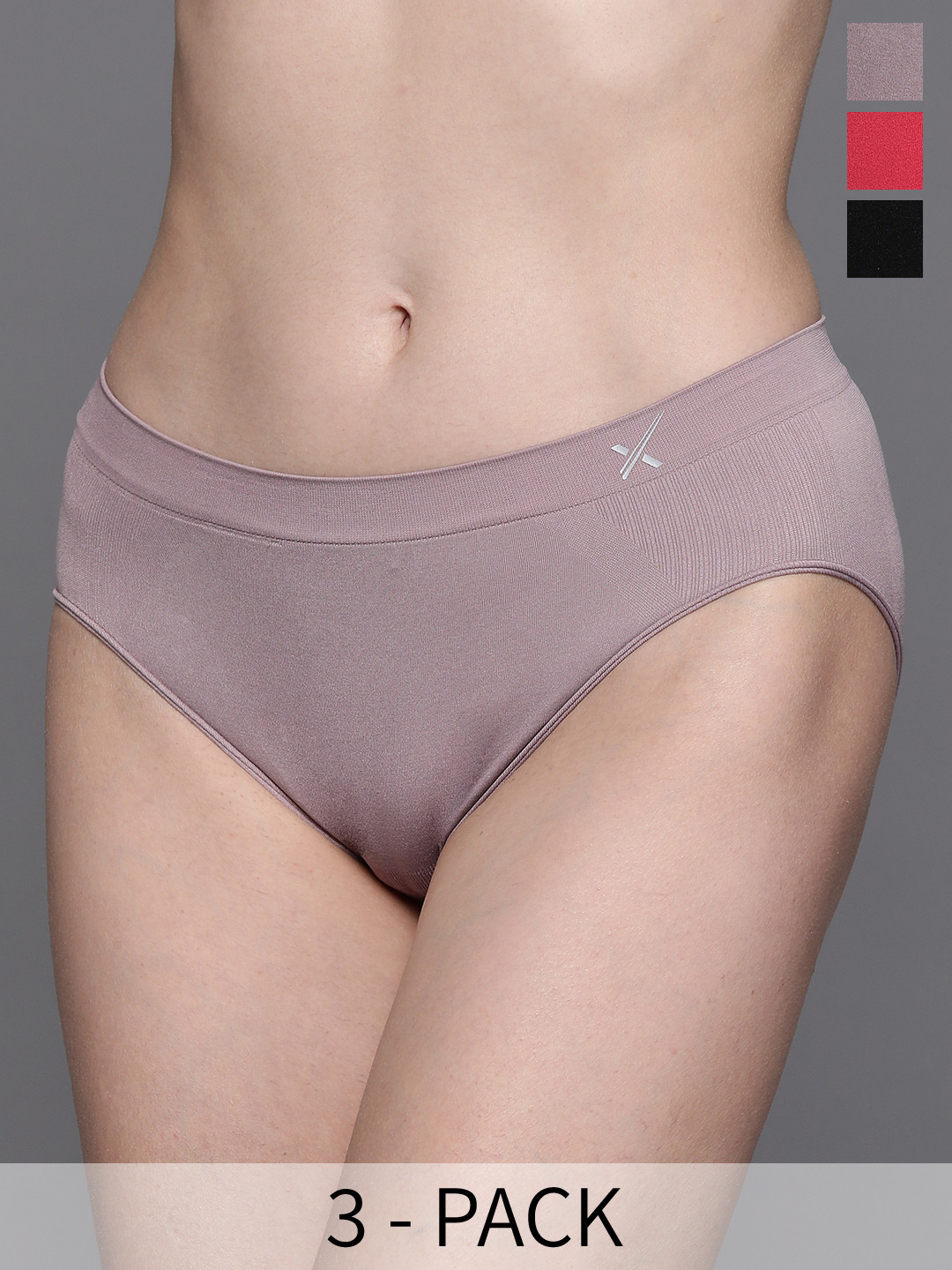 

HRX by Hrithik Roshan Women Pack Of 3 Assorted Anti Microbial Seamless Briefs