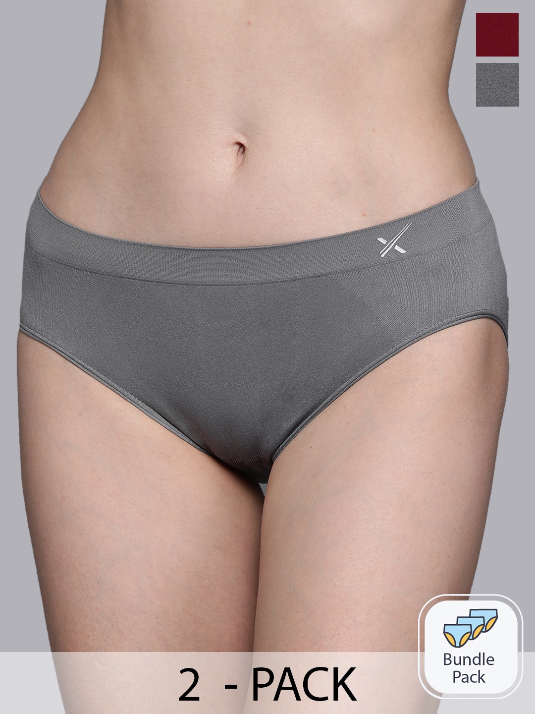 

HRX by Hrithik Roshan Women Pack Of 2 Assorted Anti Microbial Seamless Briefs