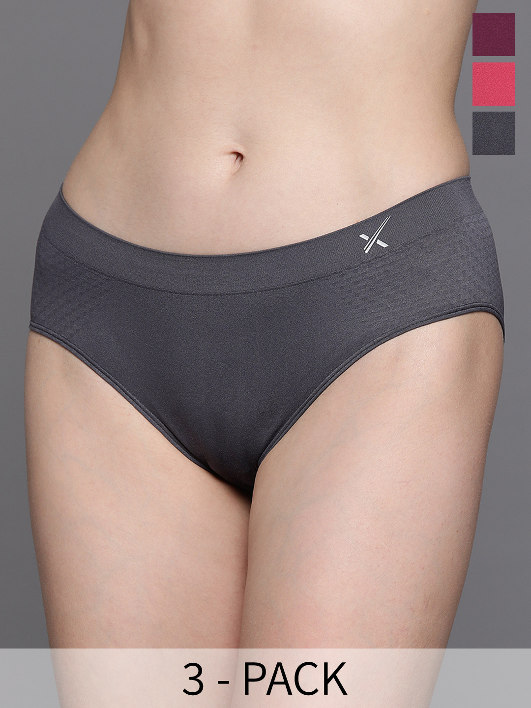 

HRX by Hrithik Roshan Women Pack Of 3 Assorted Anti Microbial Seamless Briefs