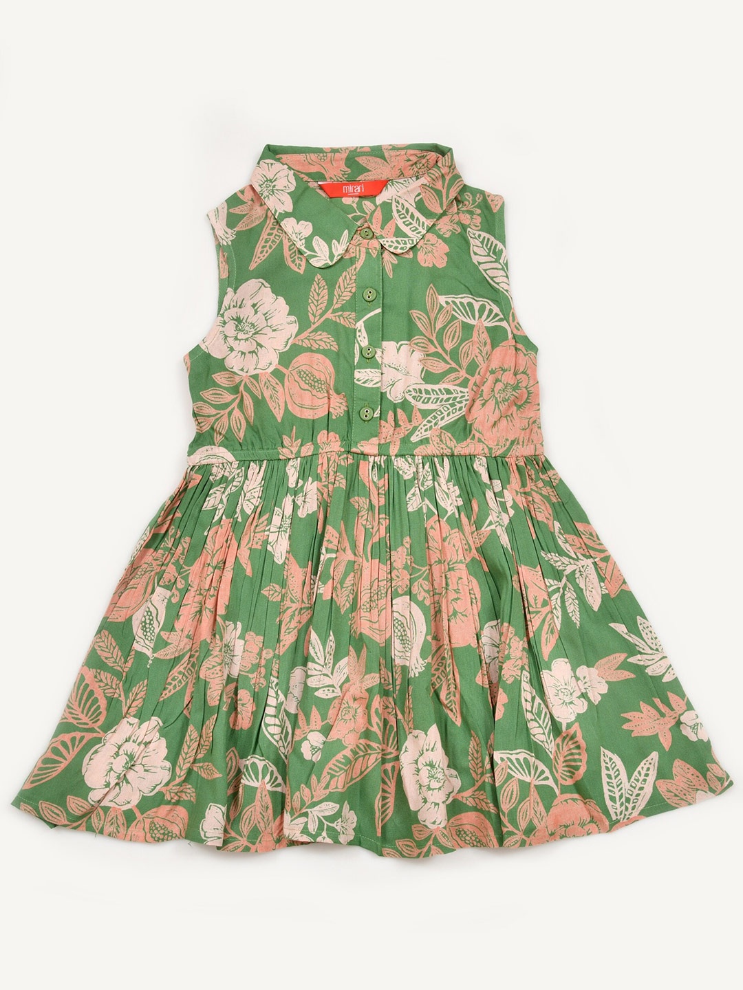 

mirari Floral Printed A-Line Dress, Green