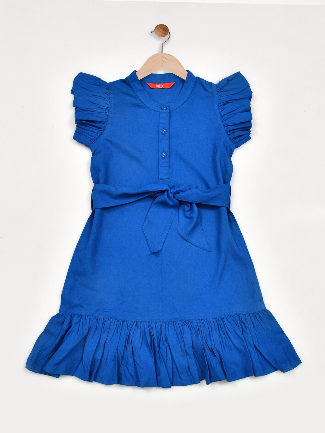 

mirari Flutter Sleeves Fit & Flare Dress, Blue