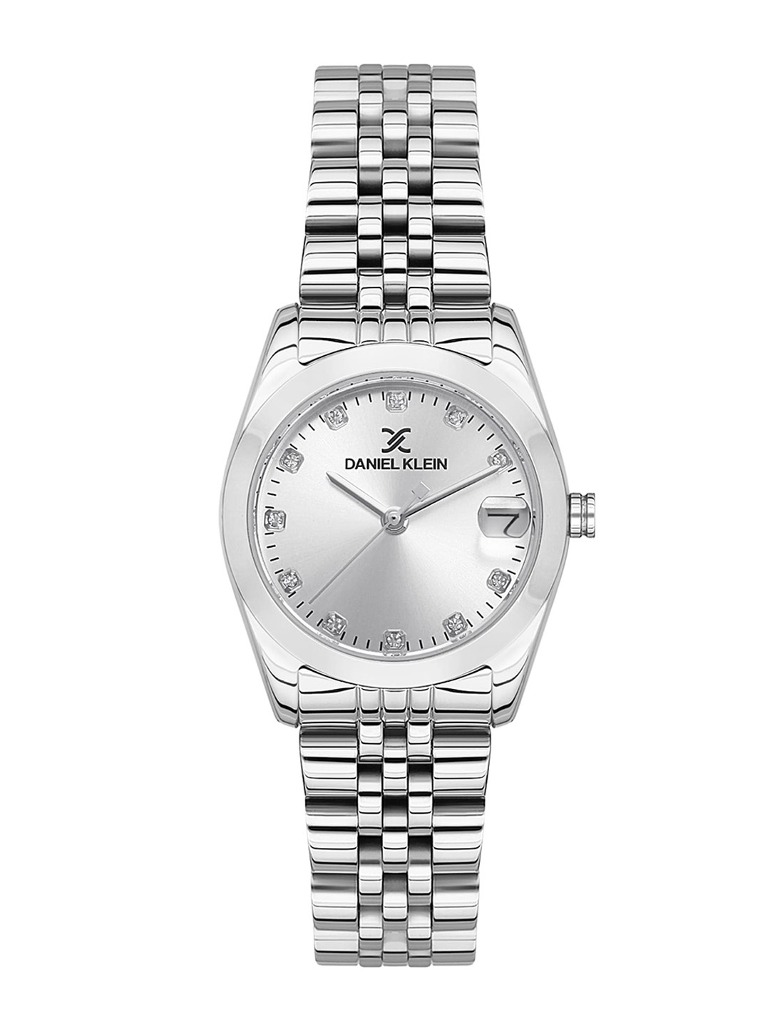 

Daniel Klein Women Embellished Dial & Metal Straps Analogue Watch DK.1.13493-1, Silver