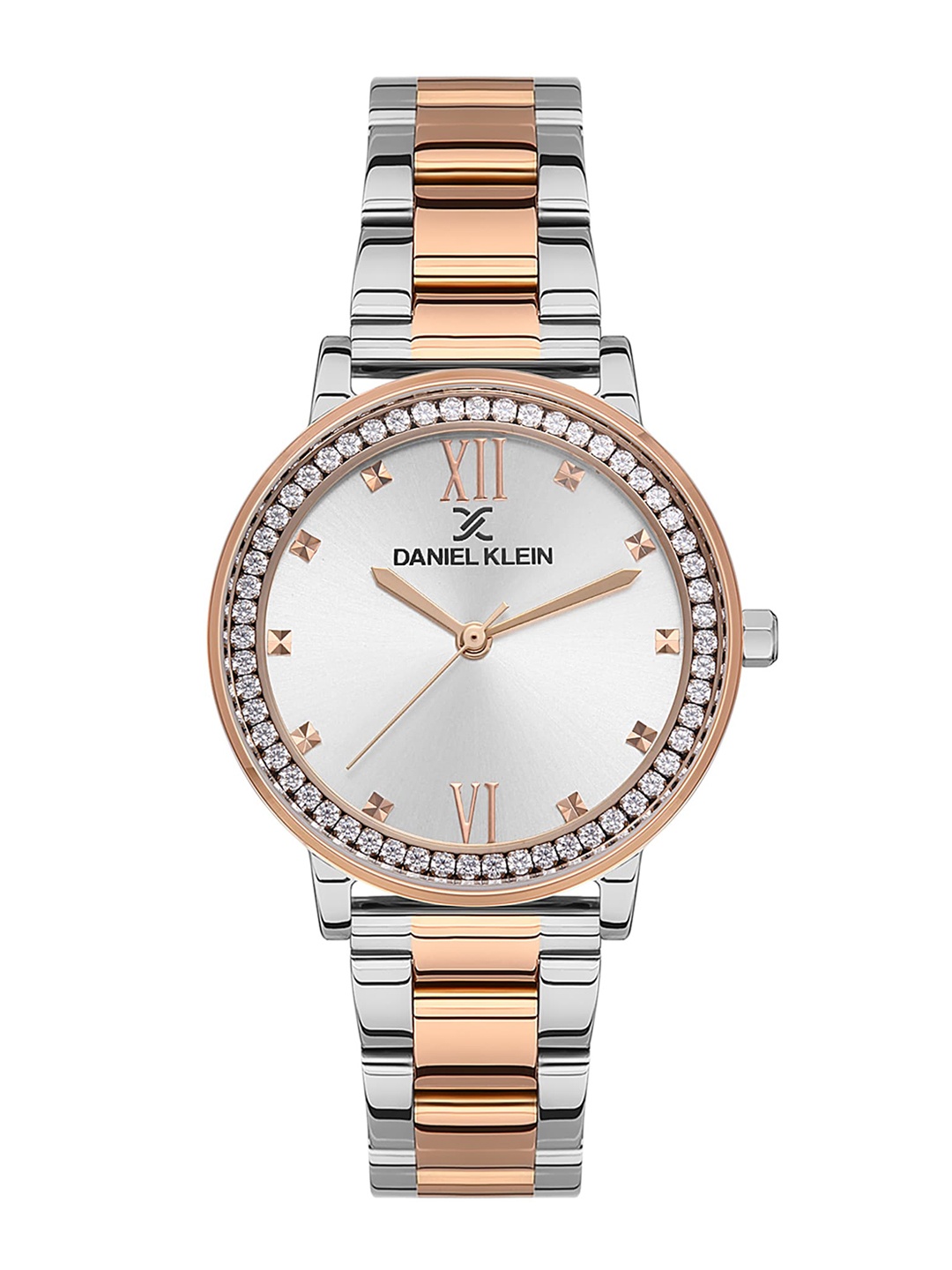 

Daniel Klein Women Embellished Dial Bracelet Style Straps Analogue Watch- DK.1.13510-4, Silver