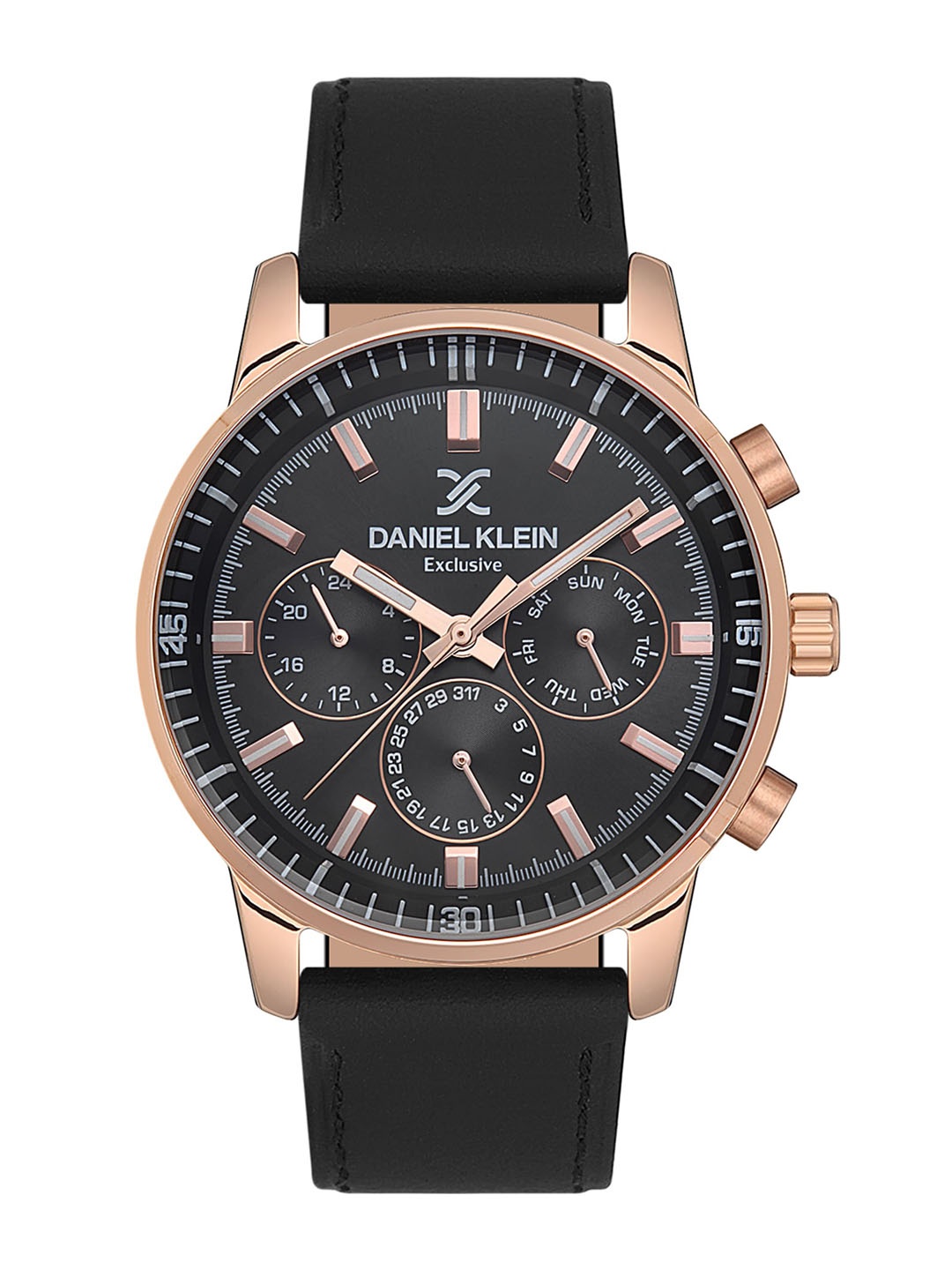 

Daniel Klein Men Leather Straps Analogue Watch-DK.1.13528-4, Black