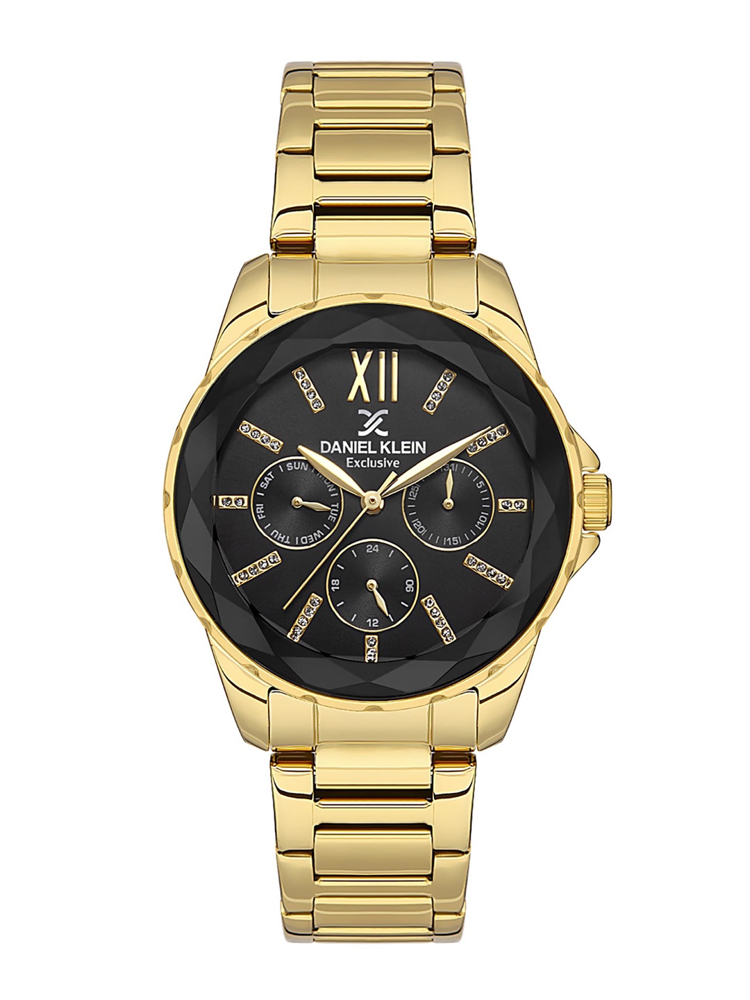 

Daniel Klein Women Textured Dial & Metal Straps Analogue Watch DK.1.13505-3, Black
