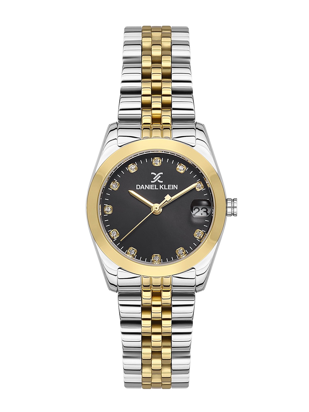 

Daniel Klein Women Embellished Dial & Metal Straps Analogue Watch DK.1.13493-3, Black