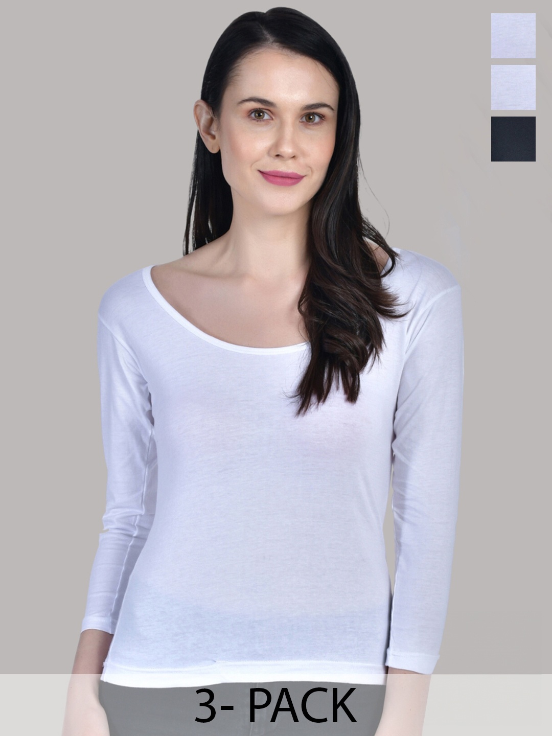 

Aimly Pack Of 3 Cotton Round Neck Camisole, White