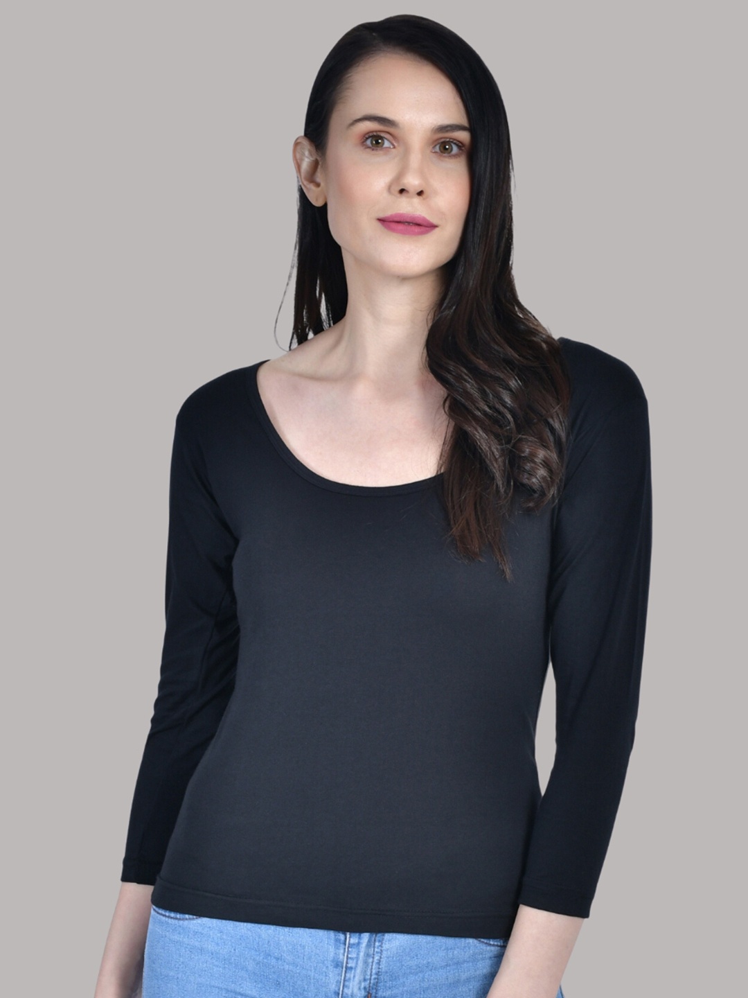 

Aimly Round Neck Cotton Camisole, Black