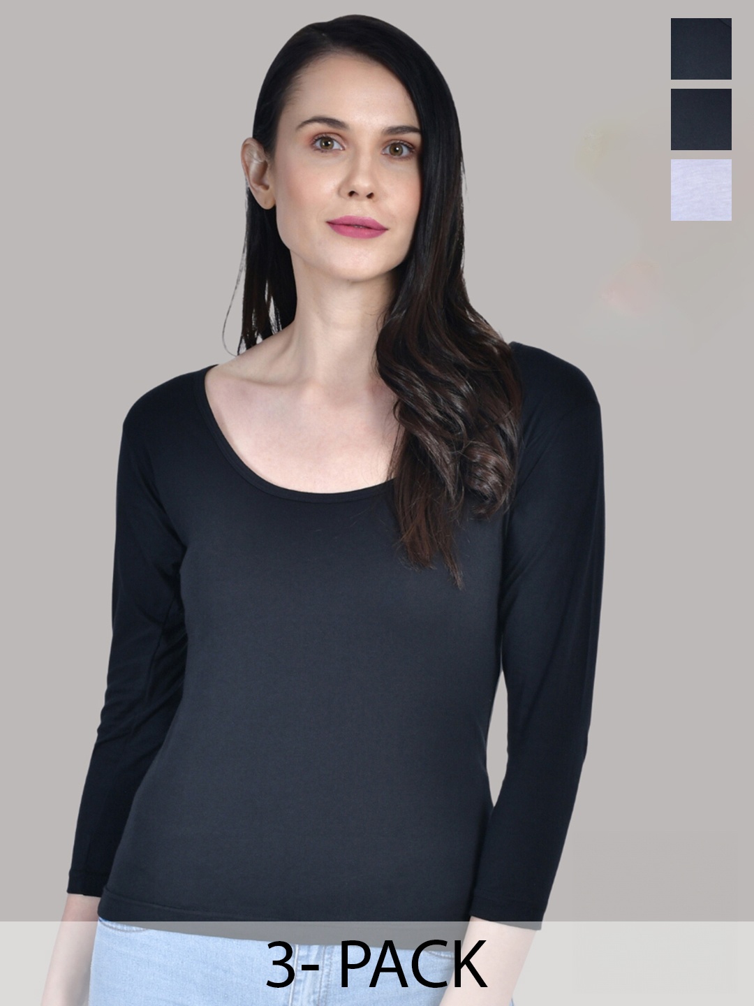 

Aimly Pack Of 3 Cotton Round Neck Camisole, Black
