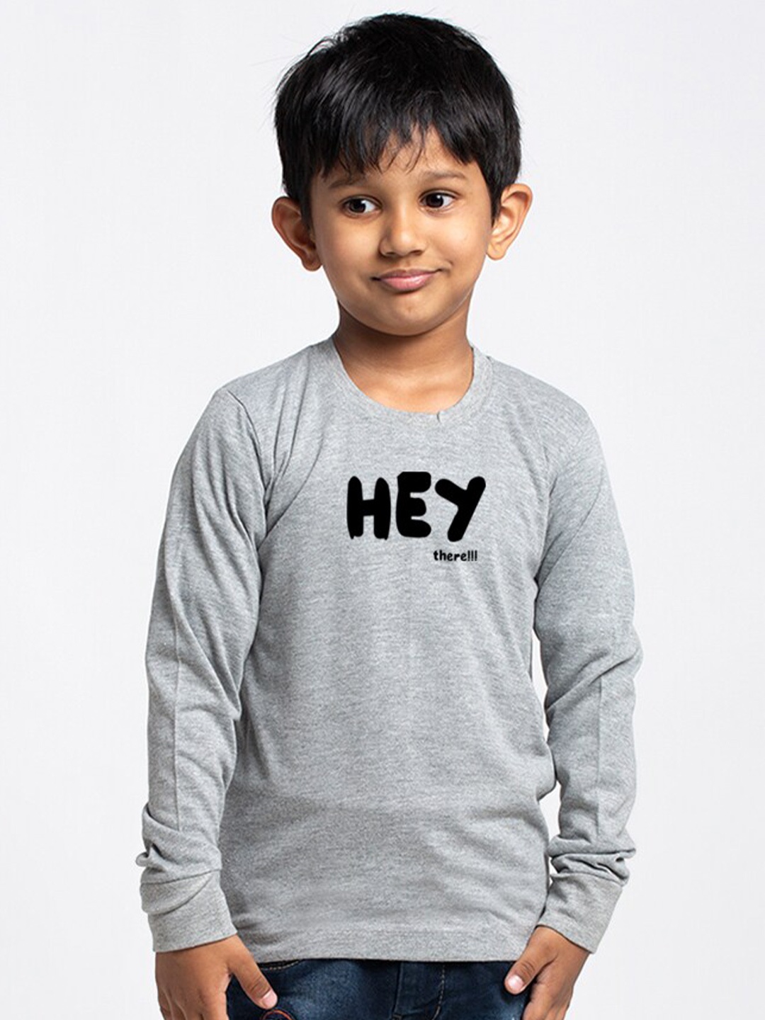 Friskers Boys Typography Printed Bio Wash Pure Cotton T-shirt, Grey