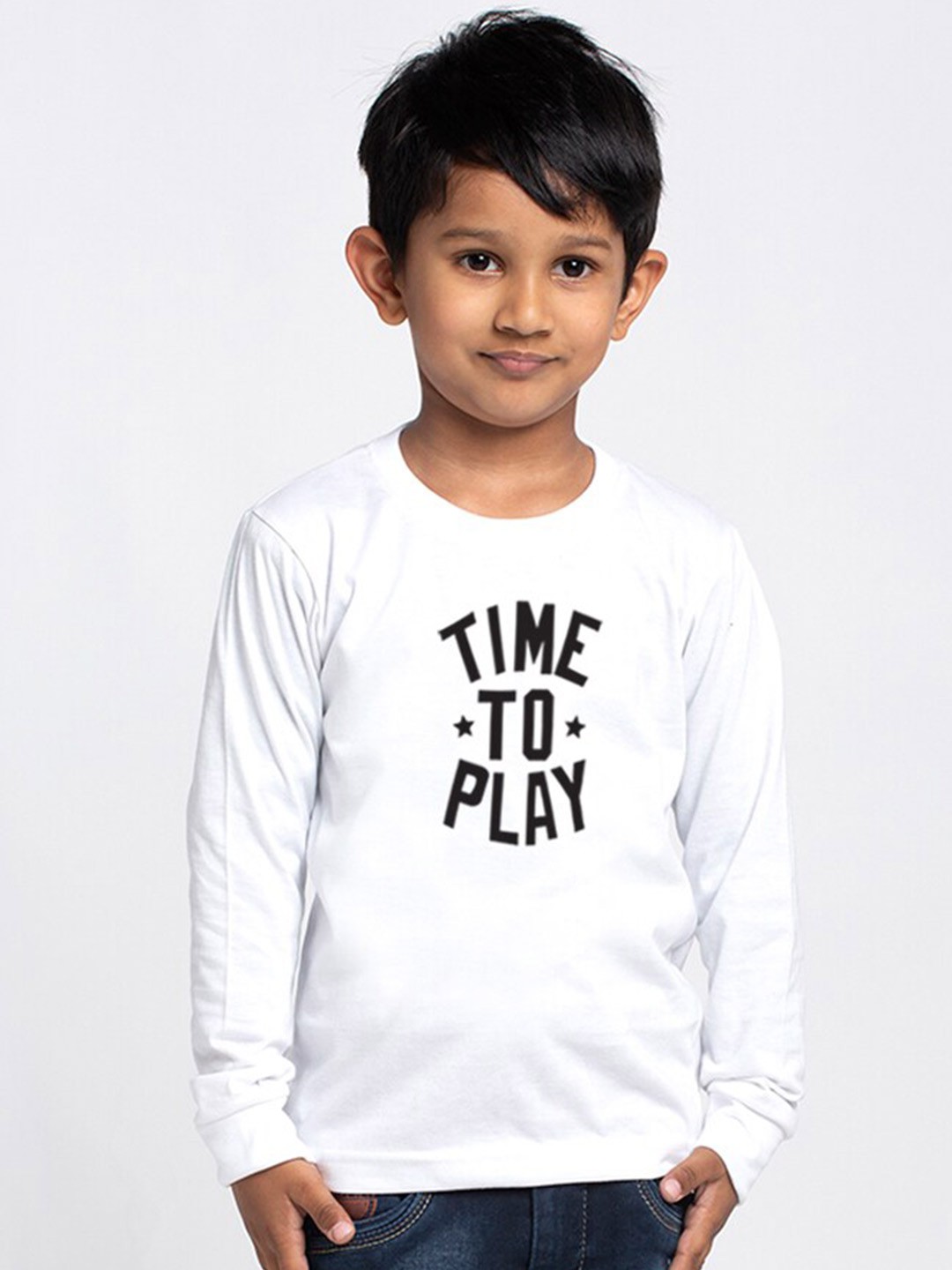 

Friskers Boys Typography Printed Long Sleeves Pure Cotton T-shirt, White