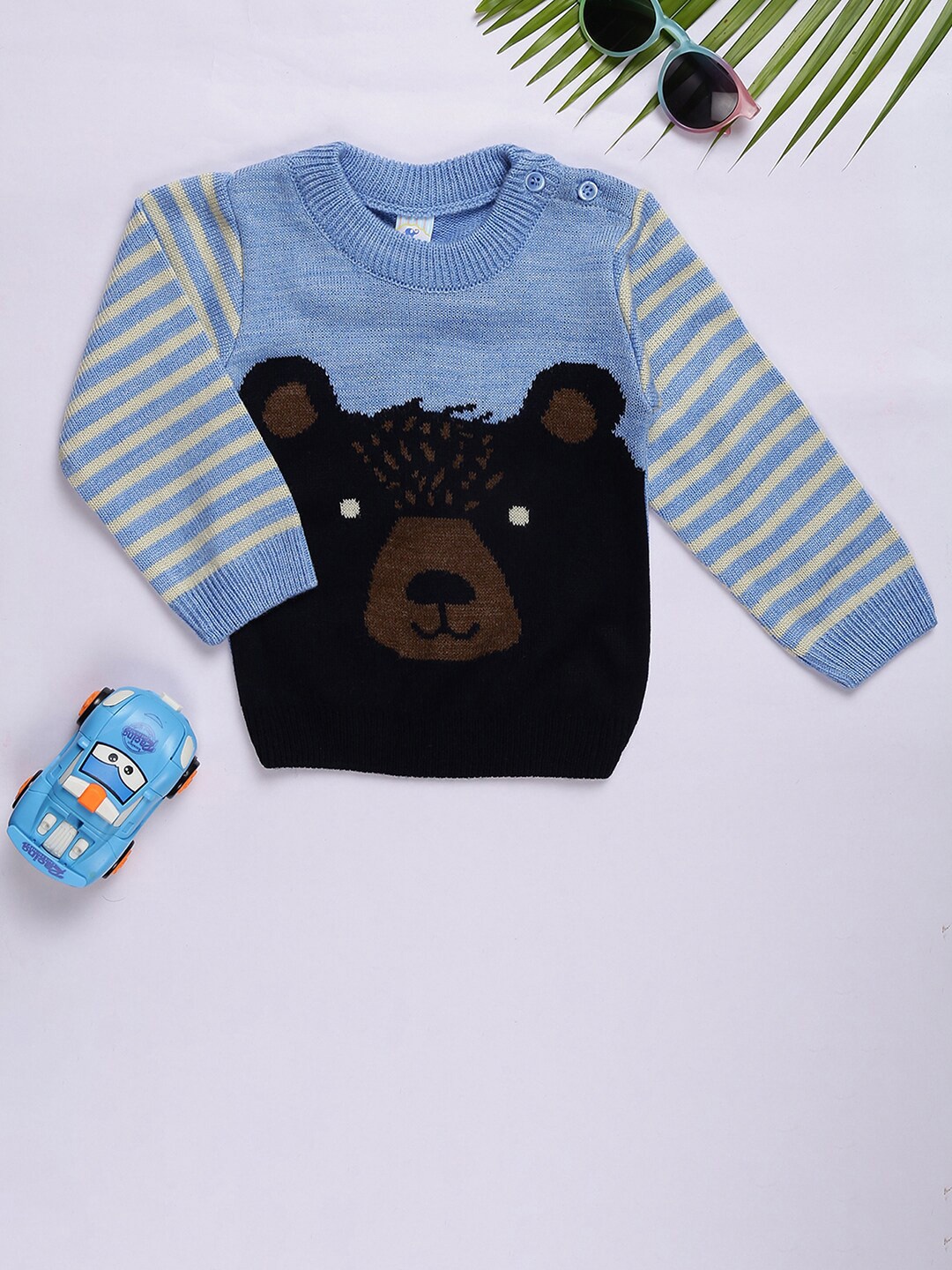 

V-Mart Infants Graphic Printed Acrylic Pullover Sweater, Blue