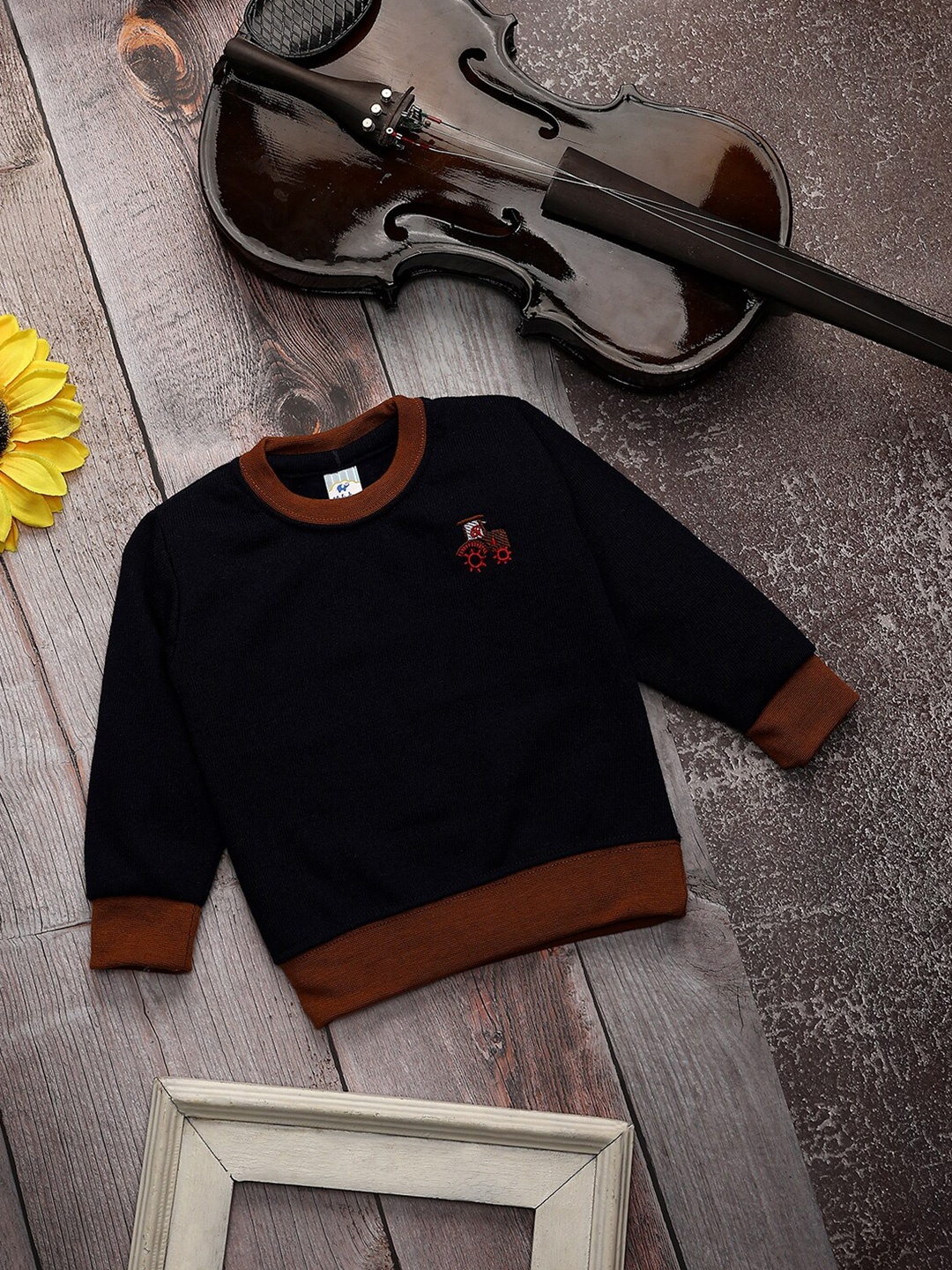 

V-Mart Infants Round Neck Acrylic Pullover Sweater, Navy blue