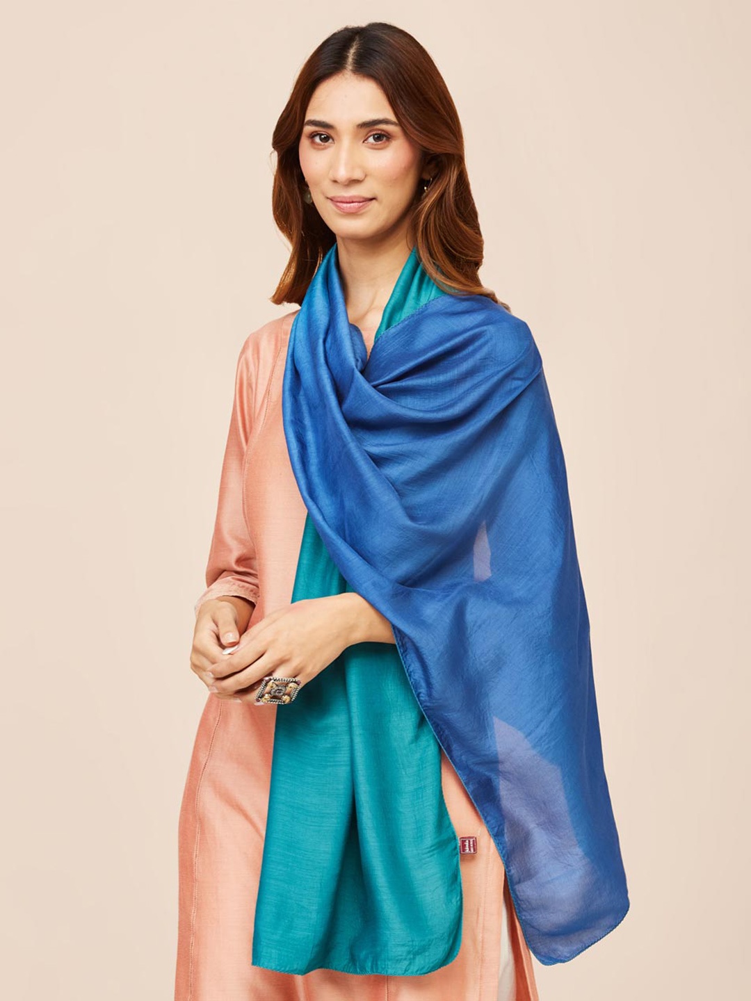 

Fabindia Dyed Ombre Stole, Teal