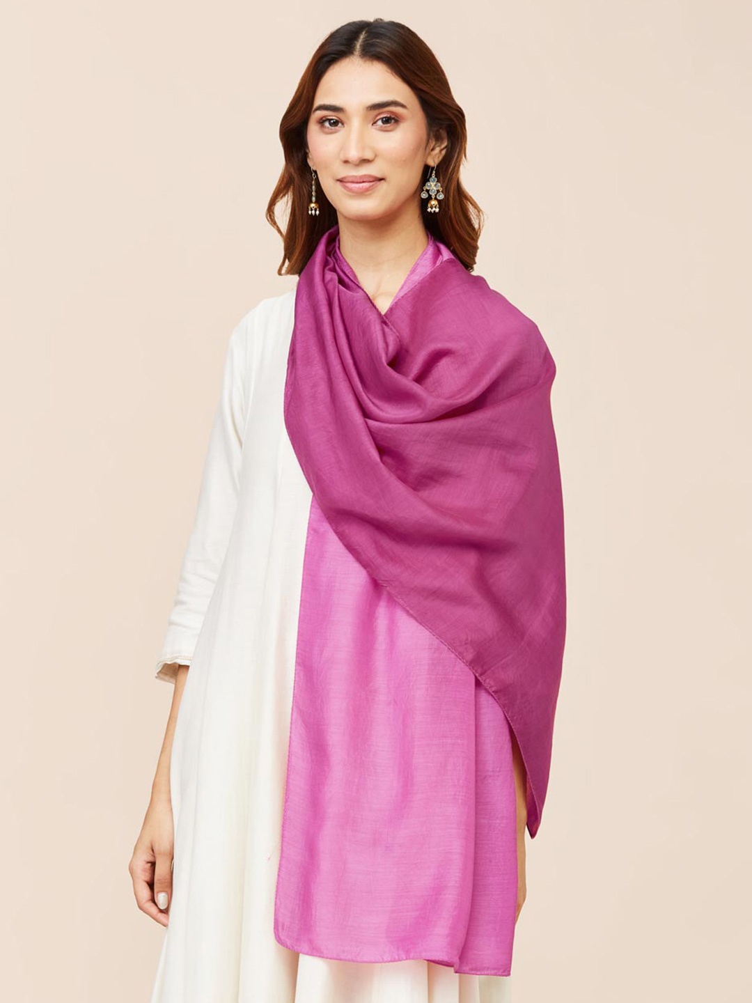 

Fabindia Viscose Rayon Woven Stole, Pink