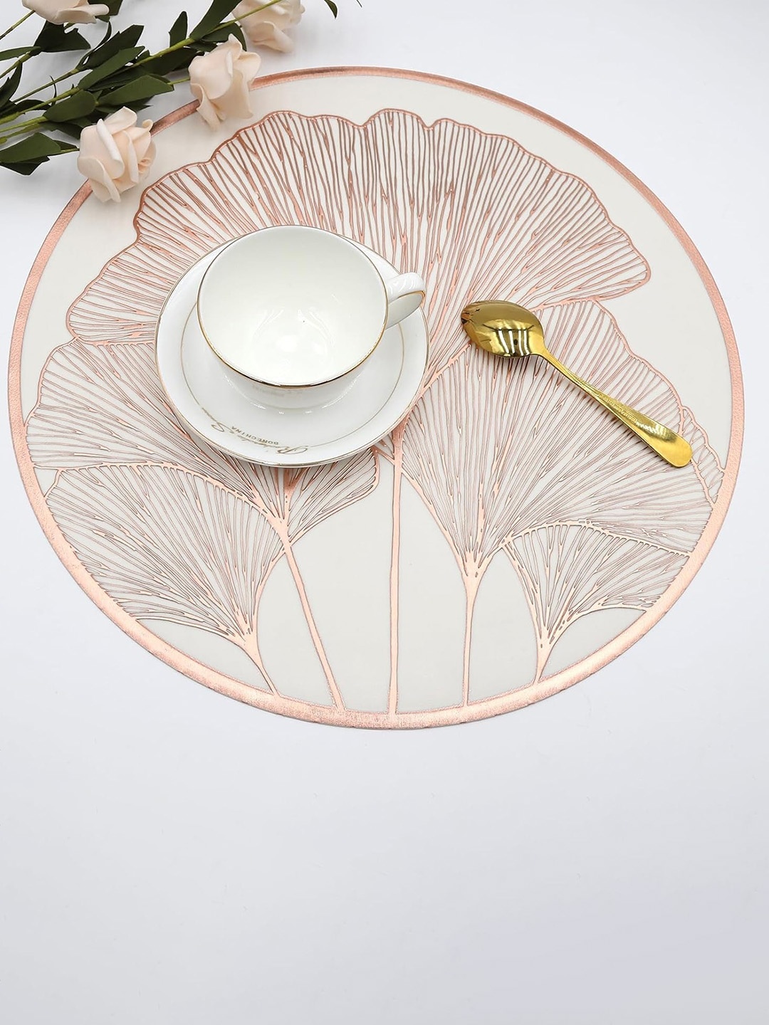 

Dakshya Industries Pink 4-Pieces Textured Table Placemats, Copper