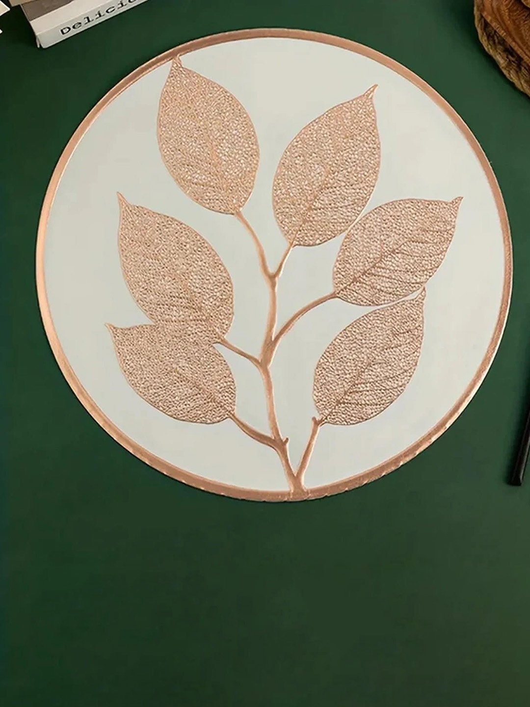 

Dakshya Industries Brown 2-Pieces Leaf Design Round Table Placemats