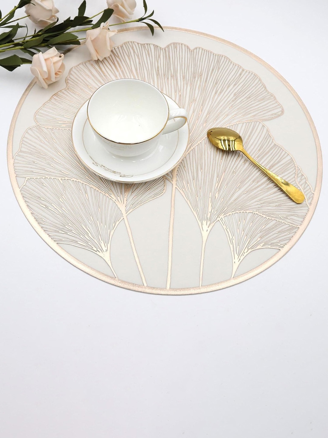 

Dakshya Industries Gold Toned 4 Pieces Geometric-Printed Table Placemats
