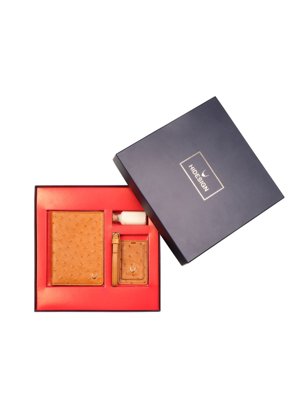 

Hidesign Men La Fete Leather Accessory Gift Set, Tan