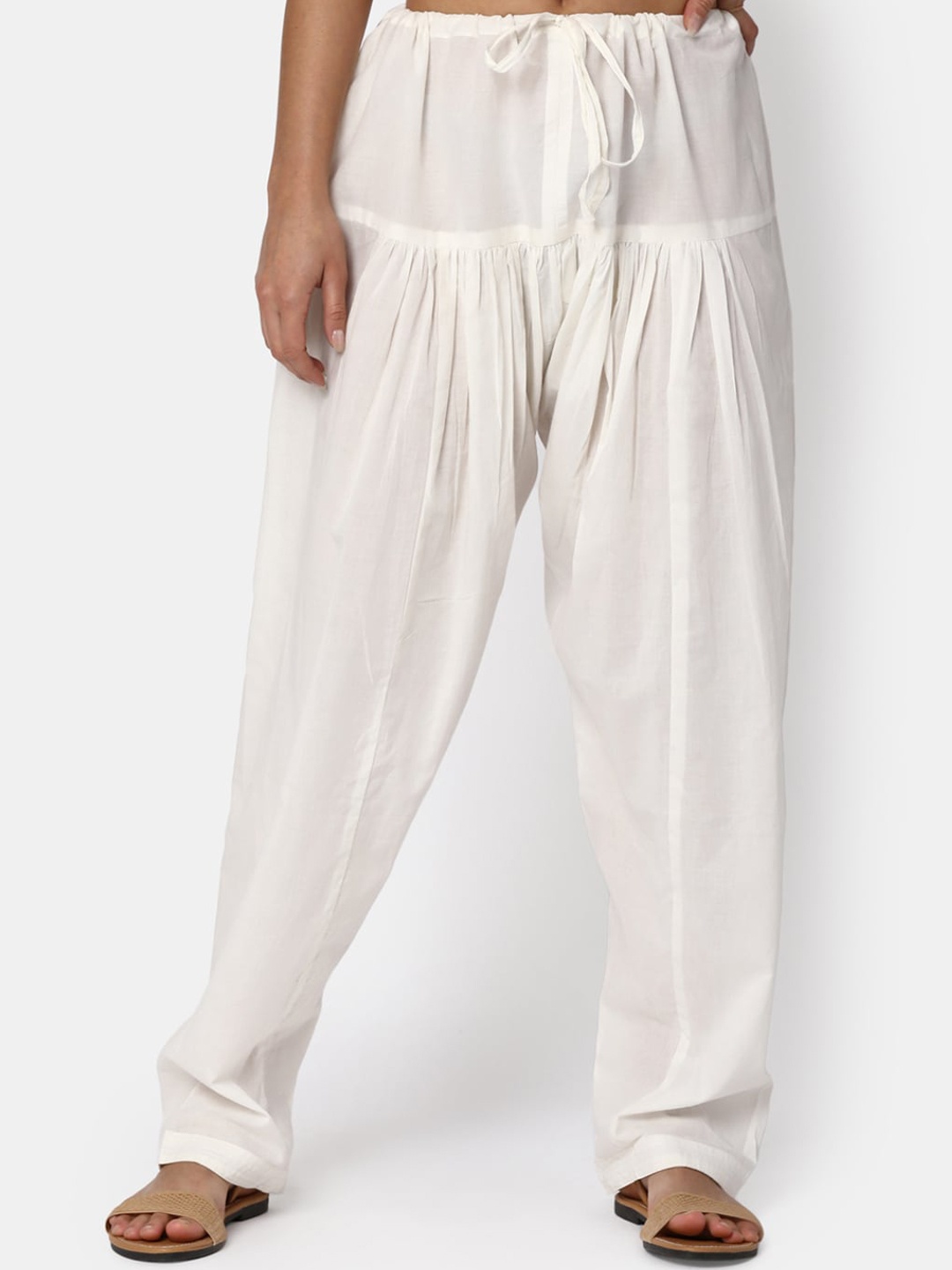 

V-Mart Women Pure Cotton Loose-Fit Salwar, Off white