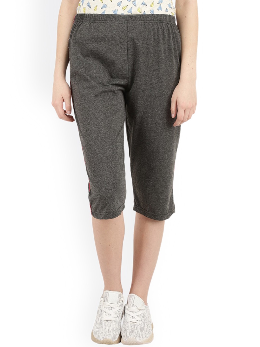 

V-Mart Women Regular Fit Mid-Rise Cotton Shorts, Grey