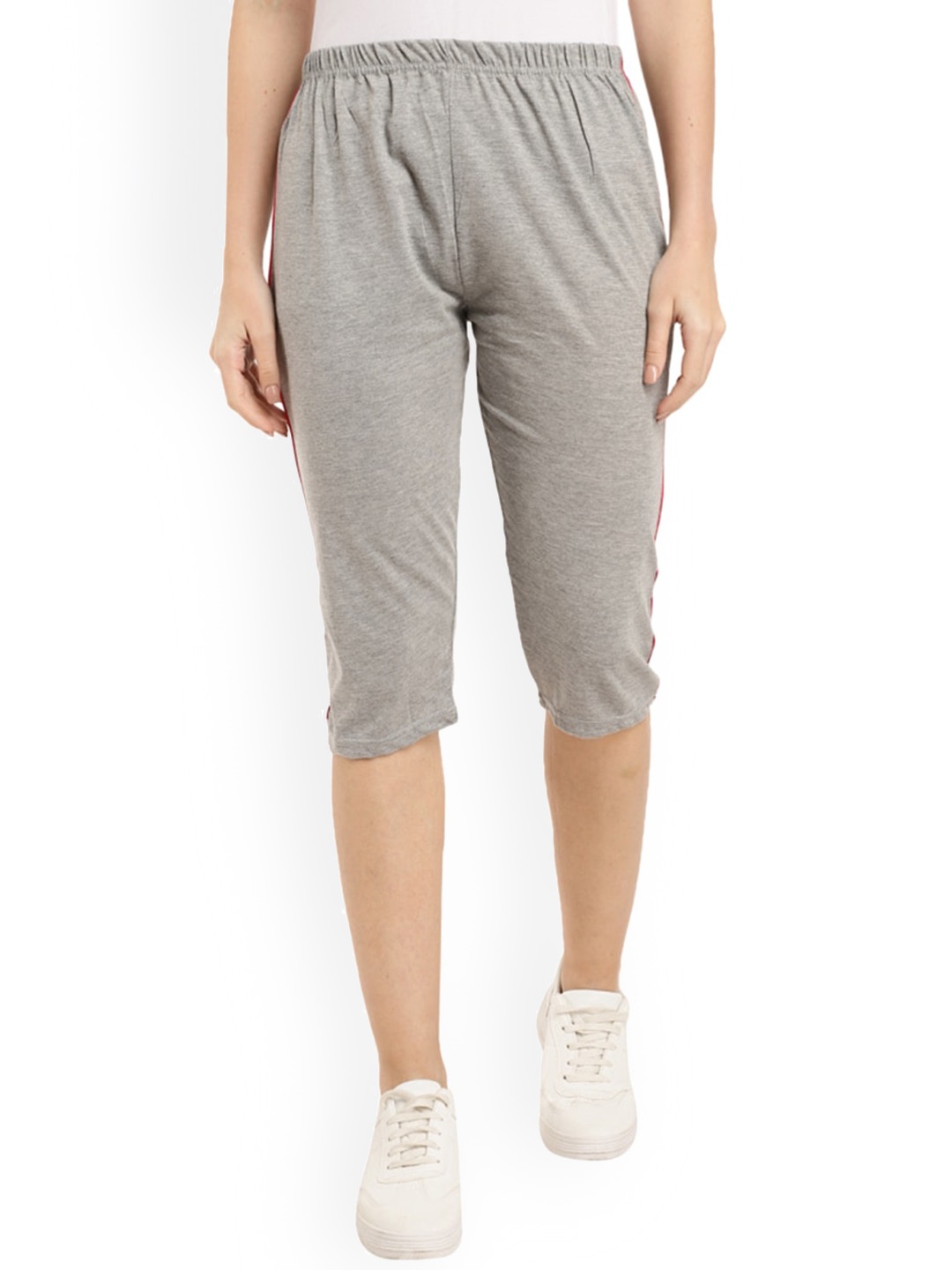 

V-Mart Women Regular Fit Mid-Rise Cotton Shorts, Grey
