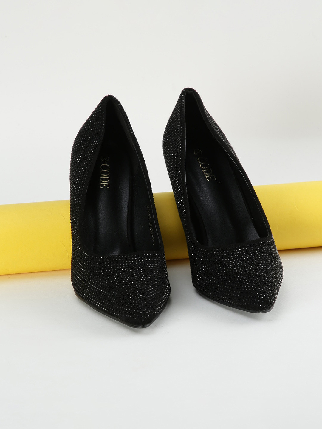 

CODE by Lifestyle Pointed Toe Embellished Slim Pumps, Black