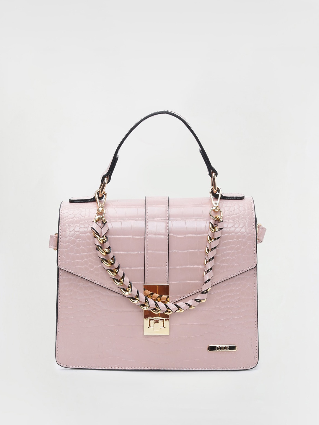 

CODE by Lifestyle Pink Textured Embellished Bucket Handheld Bag