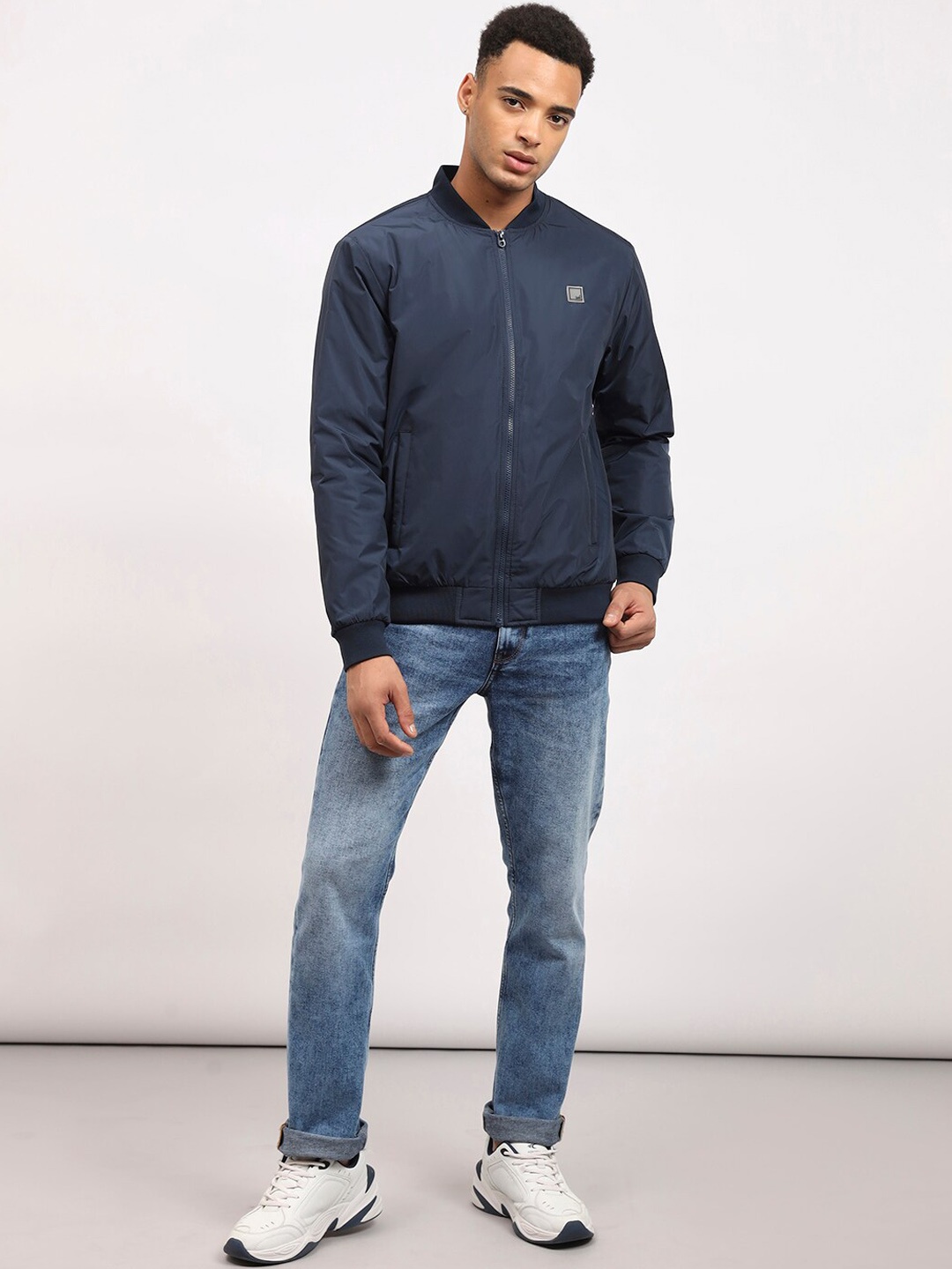 

Lee Stand Collar Bomber Jacket, Blue