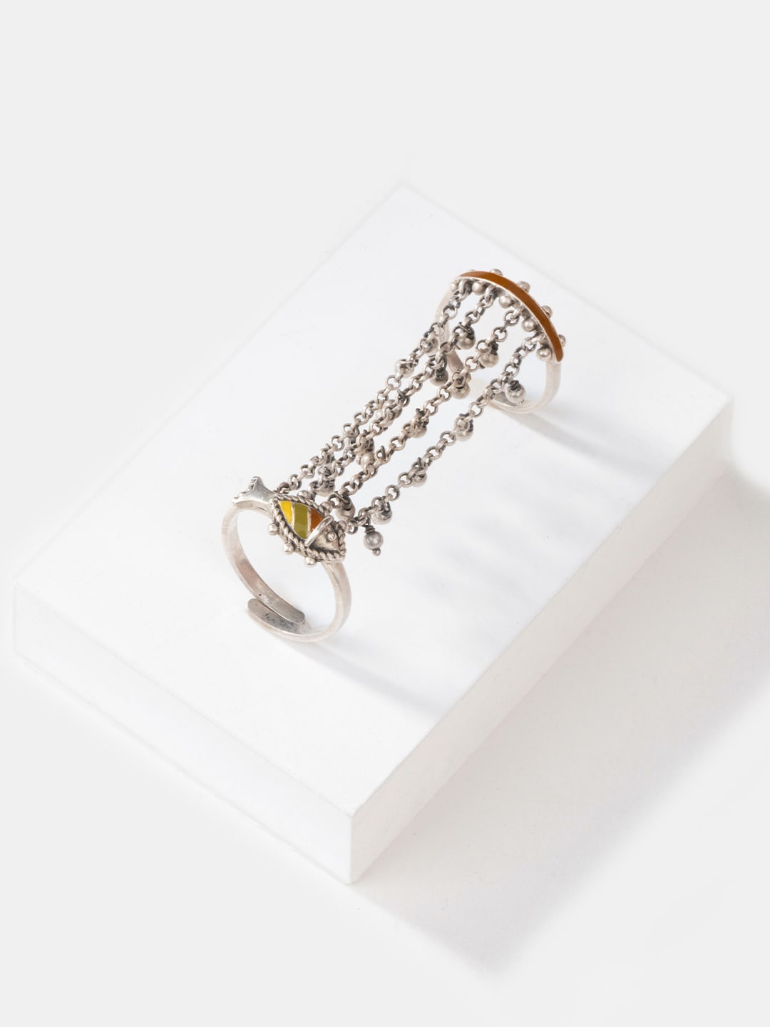 

SHAYA 925 Sterling Silver Meen Knuckle Oxidised Finger Ring