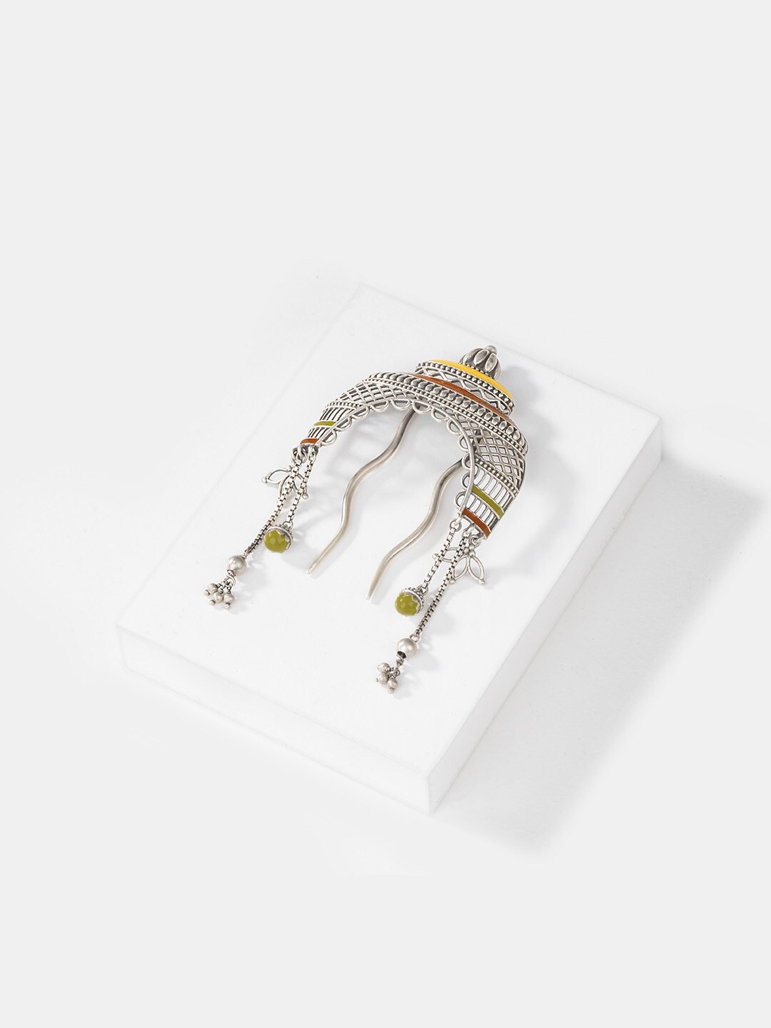 

SHAYA 925 Silver Oxidised Palki Juda Pin